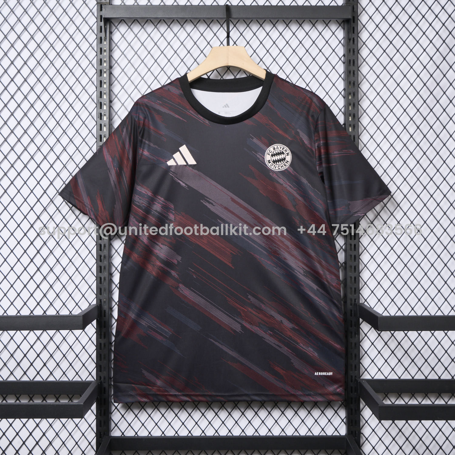 Unitedfootballkit.com | Bayern Munich 25-26 Black & Red Stripe Training Jersey - Fans Version -Customize Name, Number and Patch | Worldwide Shipping
