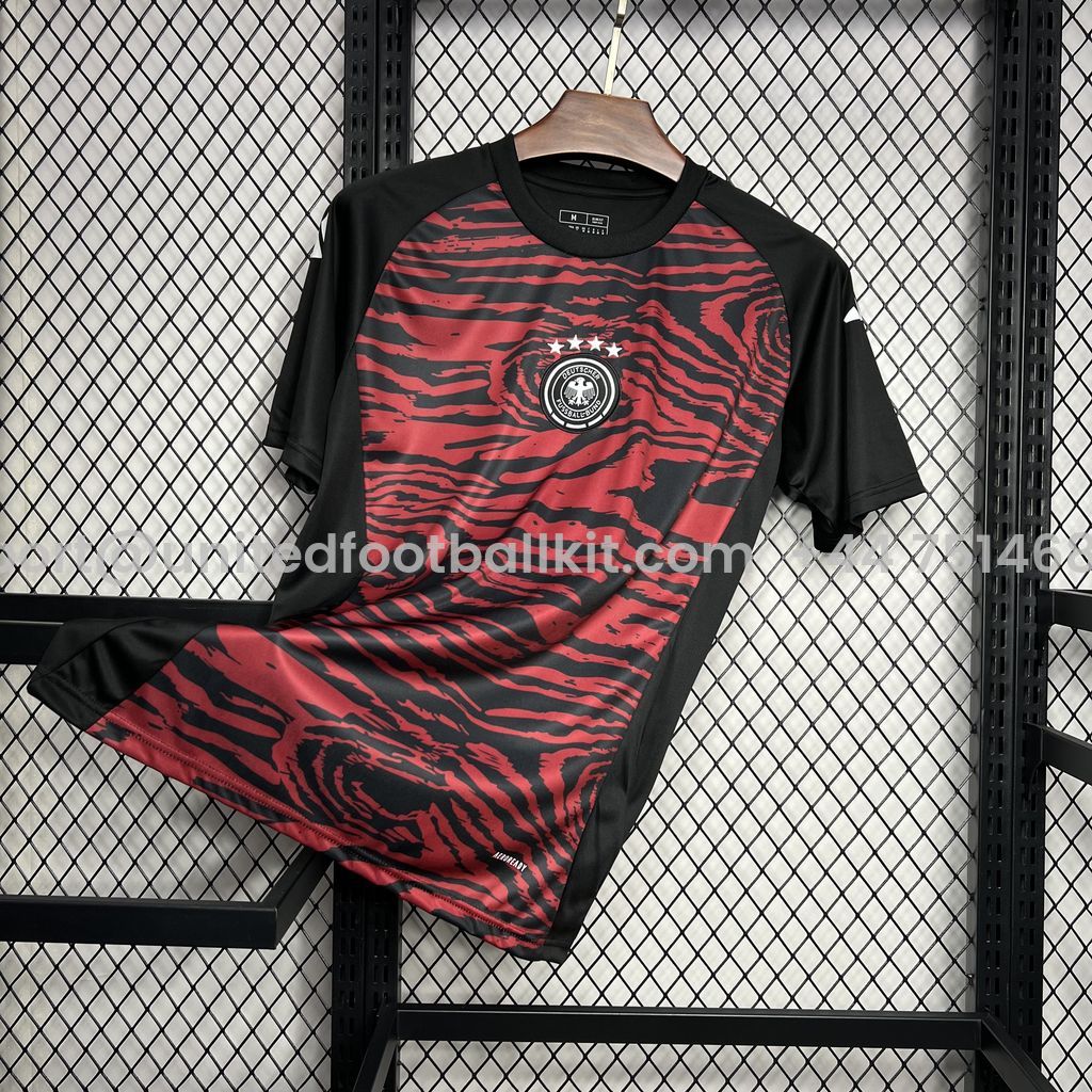 Unitedfootballkit.com | Germany 2024 Euro Red Pre-match Training Jersey - Fans Version -Customize Name, Number and Patch | Worldwide Shipping