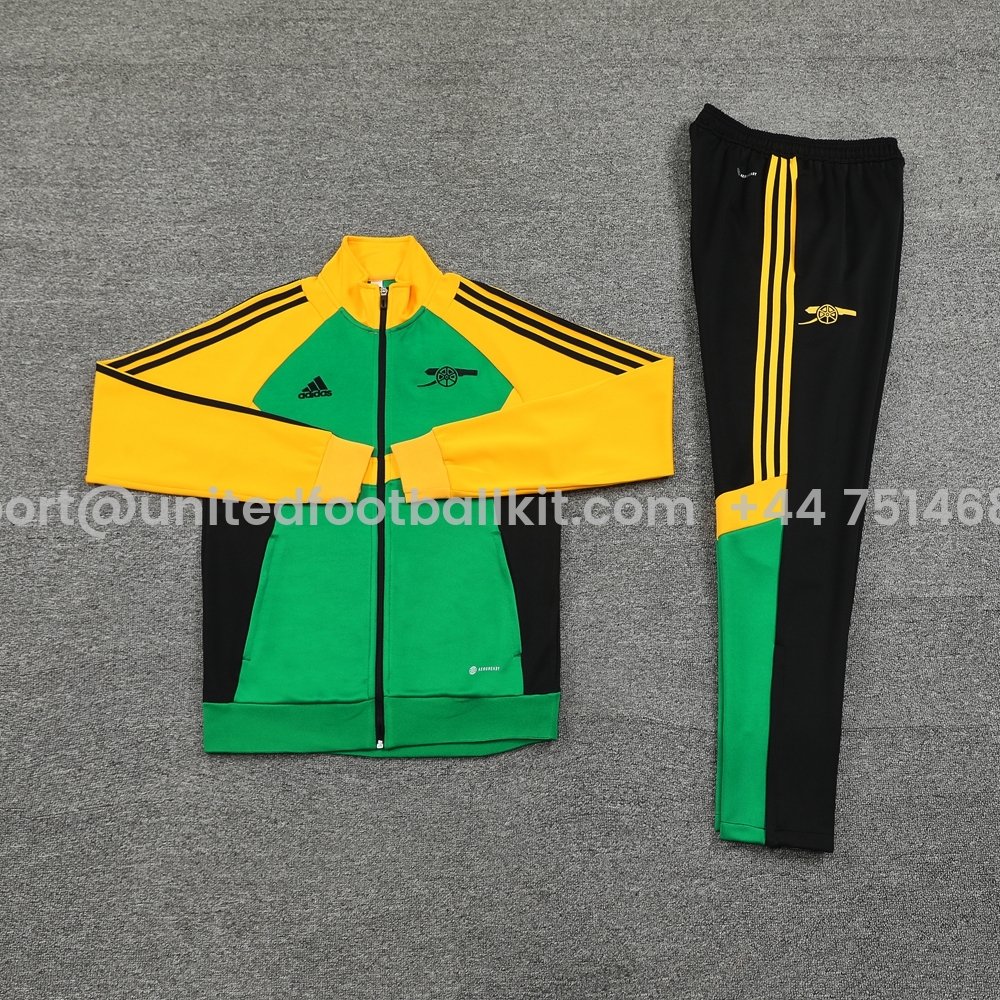Unitedfootballkit.com | Arsenal 24-25 Jacket Training Tracksuit - Green Top and Black Pants -Customize Name, Number and Patch | Worldwide Shipping