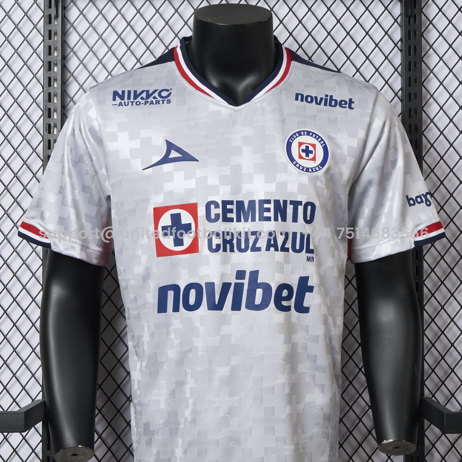 Unitedfootballkit.com | Cruz Azul 25-26 Away Grey Jersey - Player Version -Customize Name, Number and Patch | Worldwide Shipping