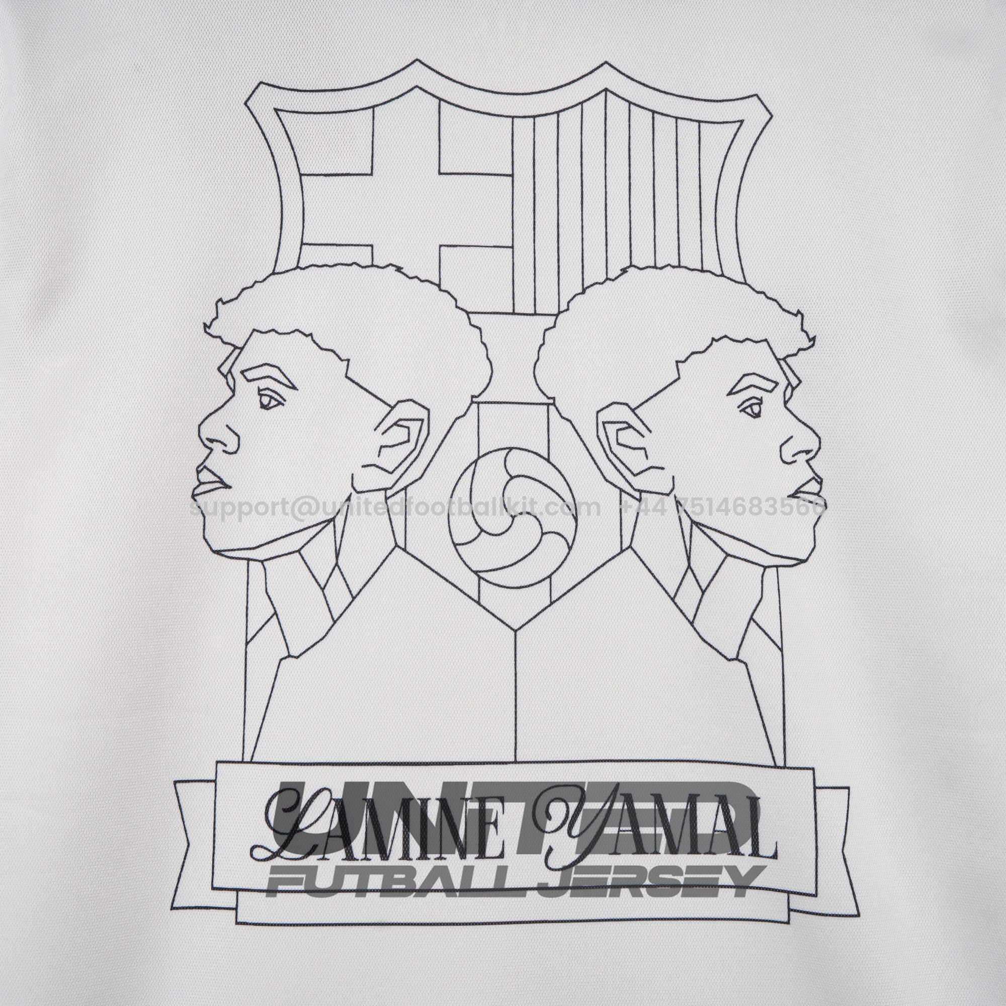 Unitedfootballkit.com | Barcelona 24-25 Yamal Anniversary White Jersey - Fans Version -Customize Name, Number and Patch | Worldwide Shipping