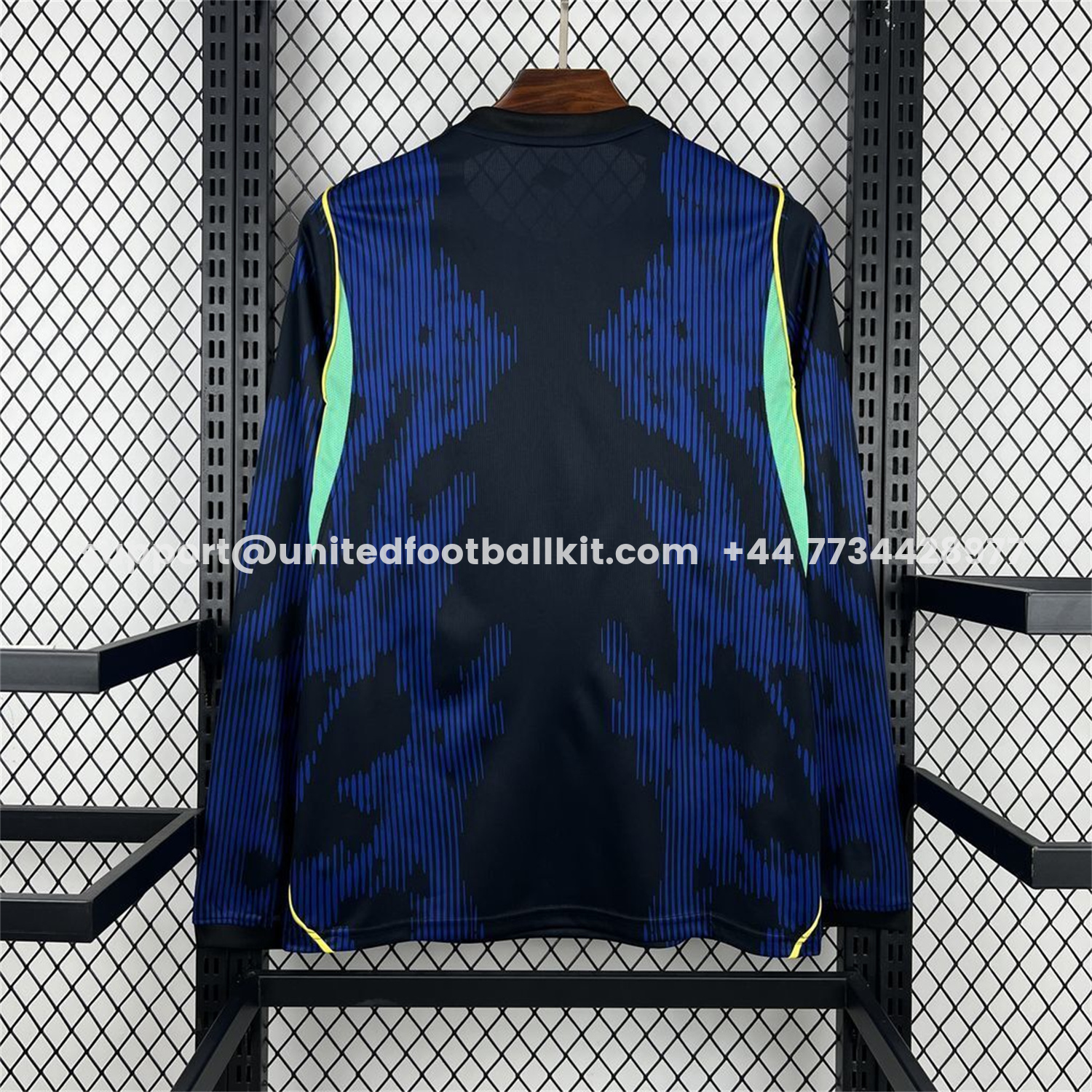 Unitedfootballkit.com | Brazil 2026 Away Blue Long Sleeves Jersey - Fans Version -Customize Name, Number and Patch | Worldwide Shipping