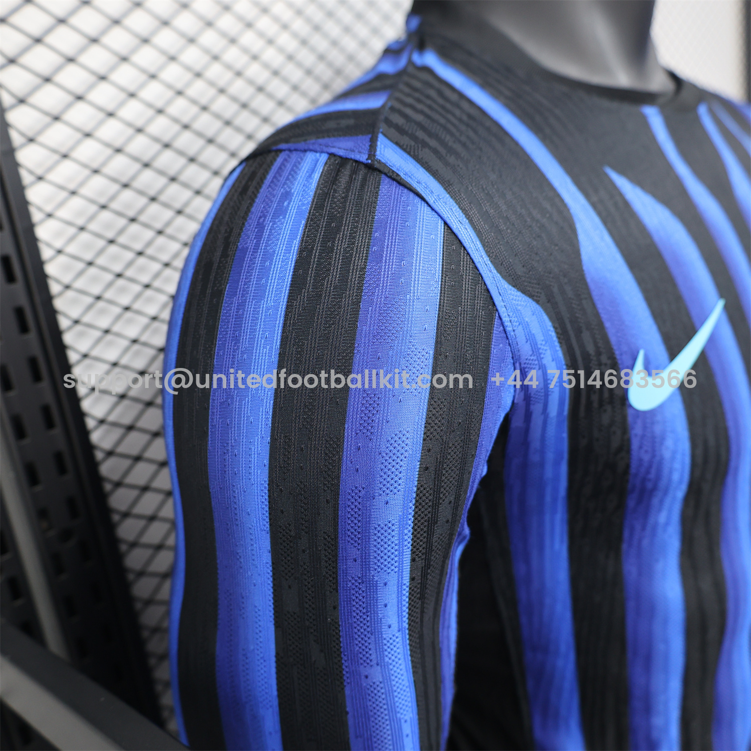 Unitedfootballkit.com | Inter Milan 25-26 Home Long Sleeve Jersey - Player Version -Customize Name, Number and Patch | Worldwide Shipping