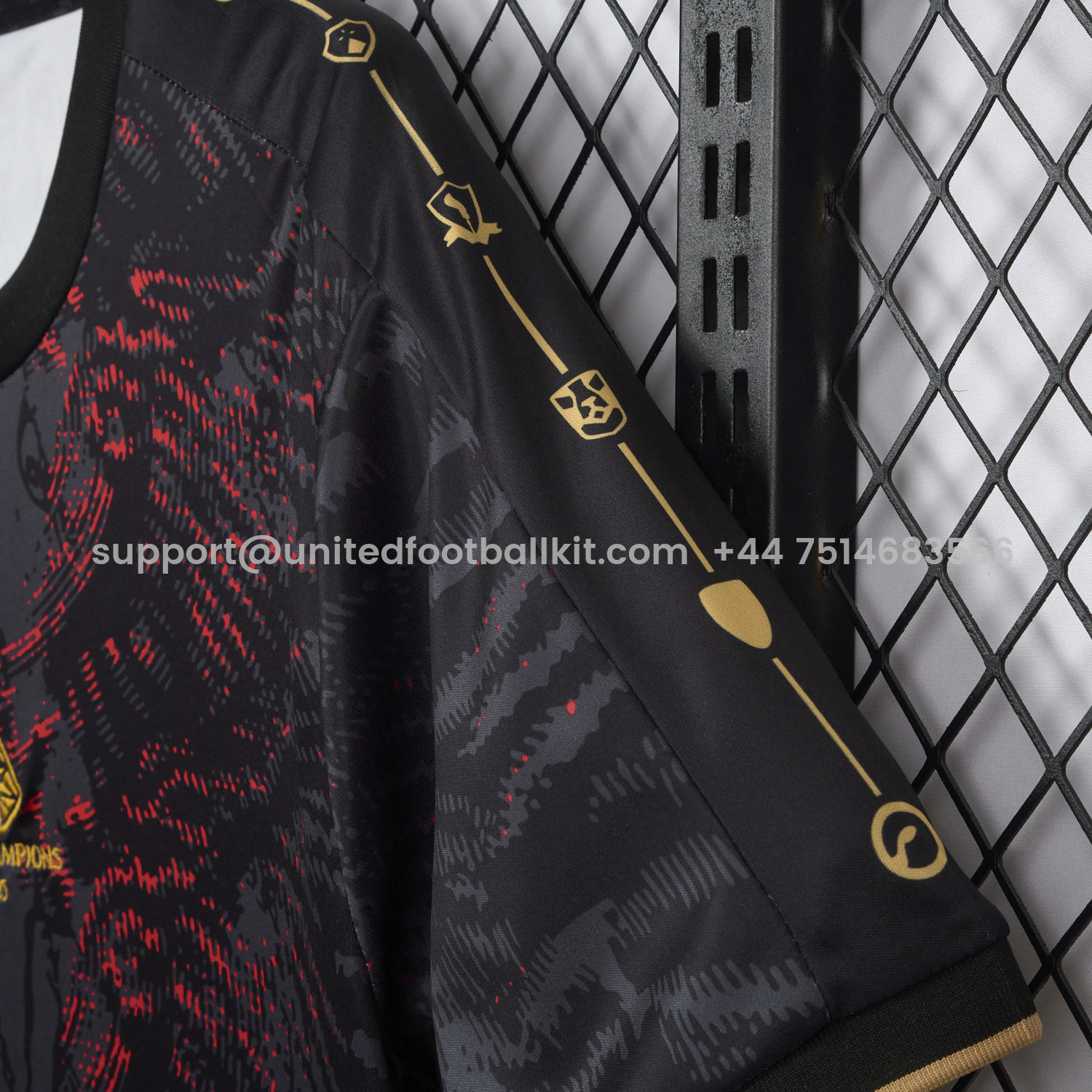 Unitedfootballkit.com | Paris Saint-Germain PSG 25-26 Champions League Commemorative Edition Black Red Eiffel Tower T-shirts -Customize Name, Number and Patch | Worldwide Shipping