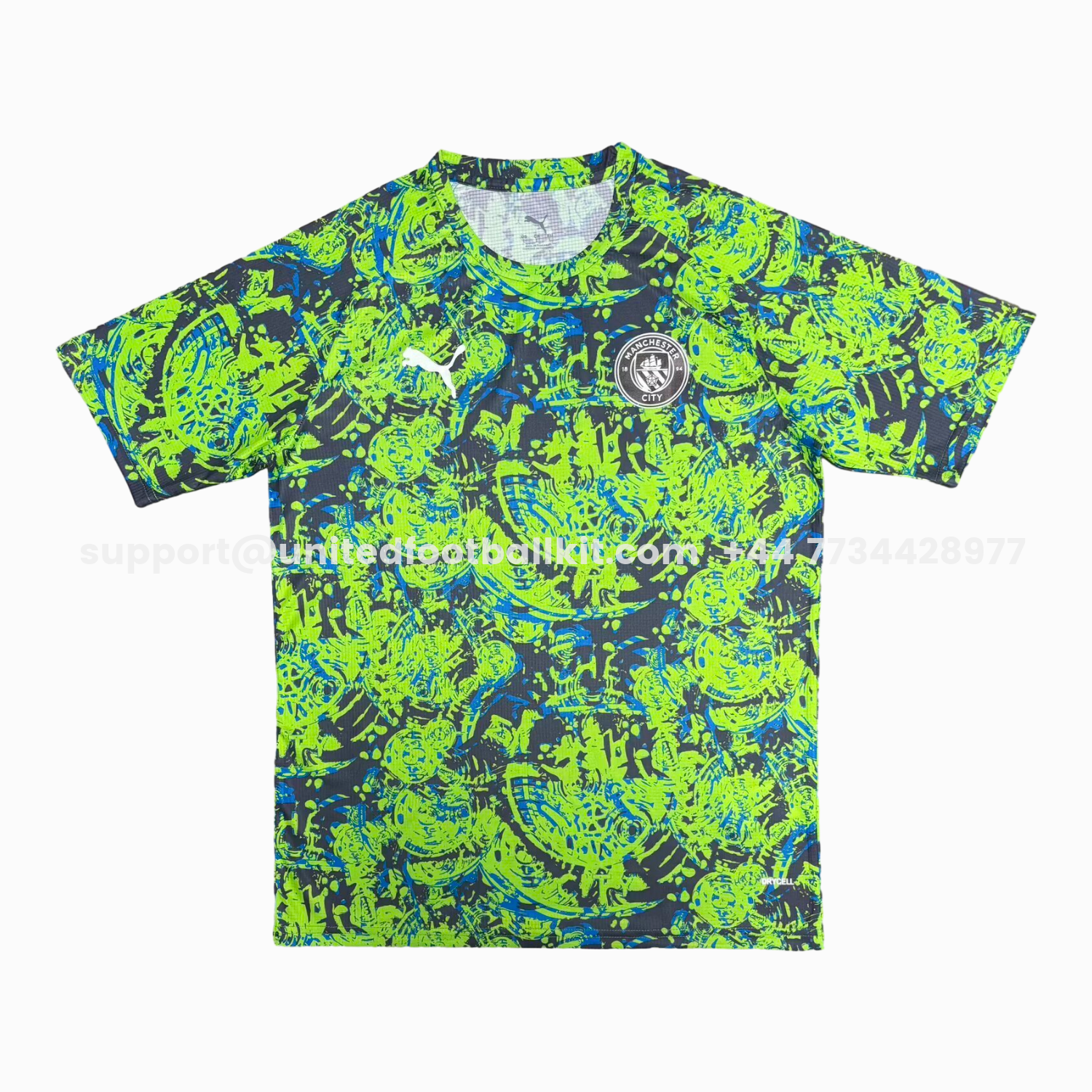 Unitedfootballkit.com | Manchester City 25-26 Vibrant Green Pre-Match Jersey - Fans Version -Customize Name, Number and Patch | Worldwide Shipping