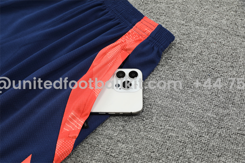 Unitedfootballkit.com | Manchester United 24-25 Short-Sleeve Training Kids Kit - Orange -Customize Name, Number and Patch | Worldwide Shipping