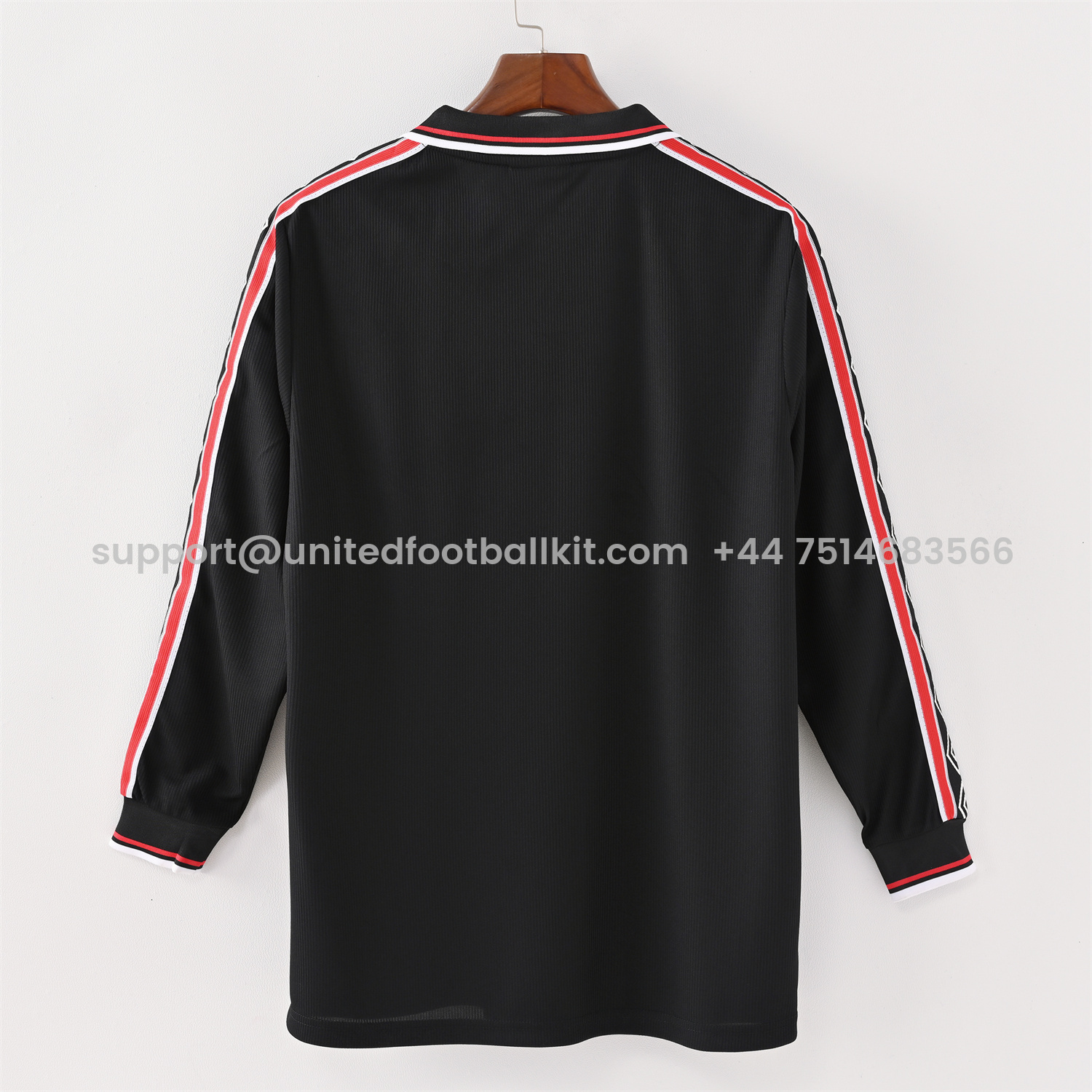 Unitedfootballkit.com | Retro Manchester United 1998-99 Black Long Sleeves Jersey -Customize Name, Number and Patch | Worldwide Shipping