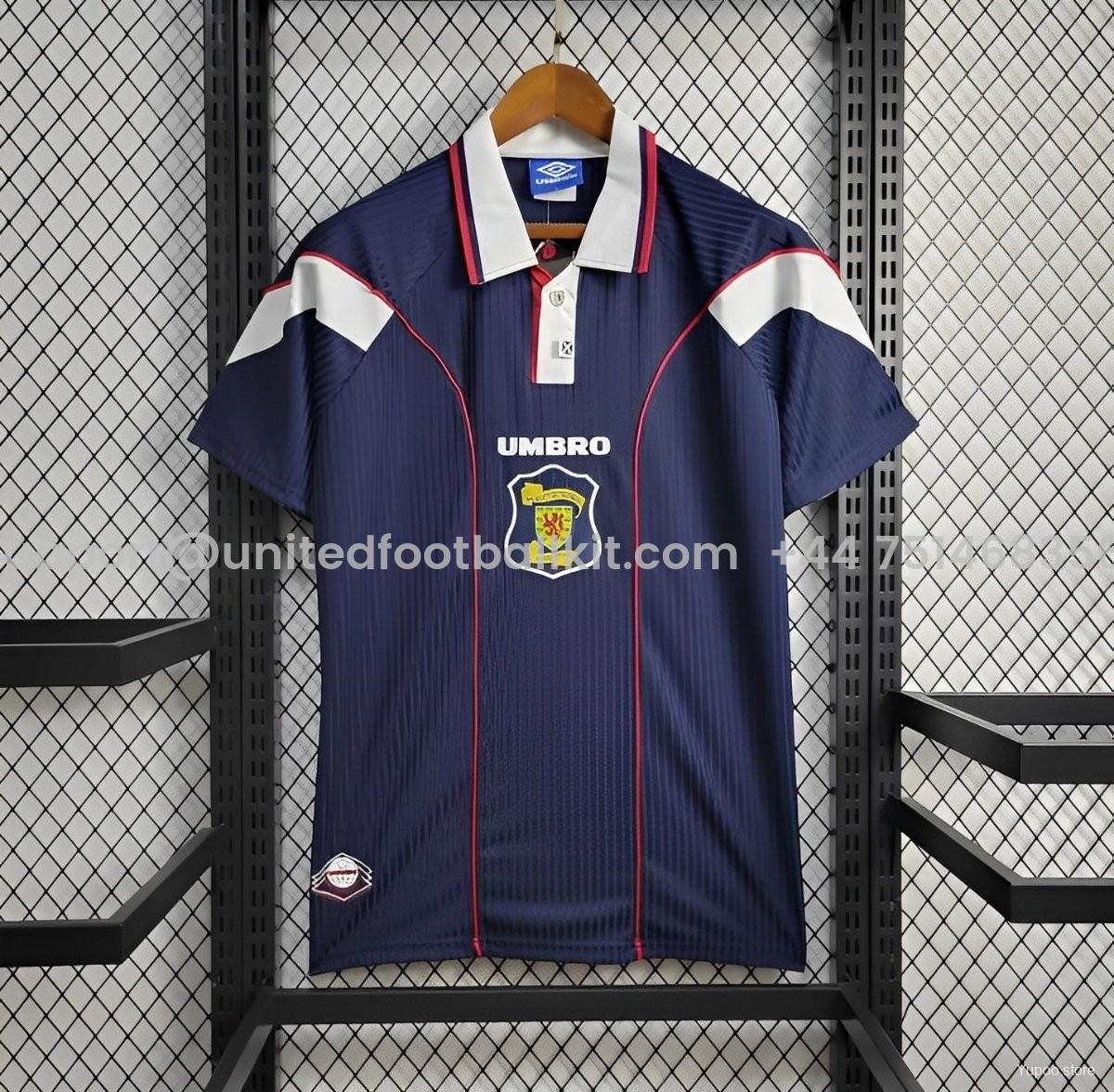Unitedfootballkit.com | Retro S-c-o.t l.a-n.d 1996-98 Home Jersey -Customize Name, Number and Patch | Worldwide Shipping