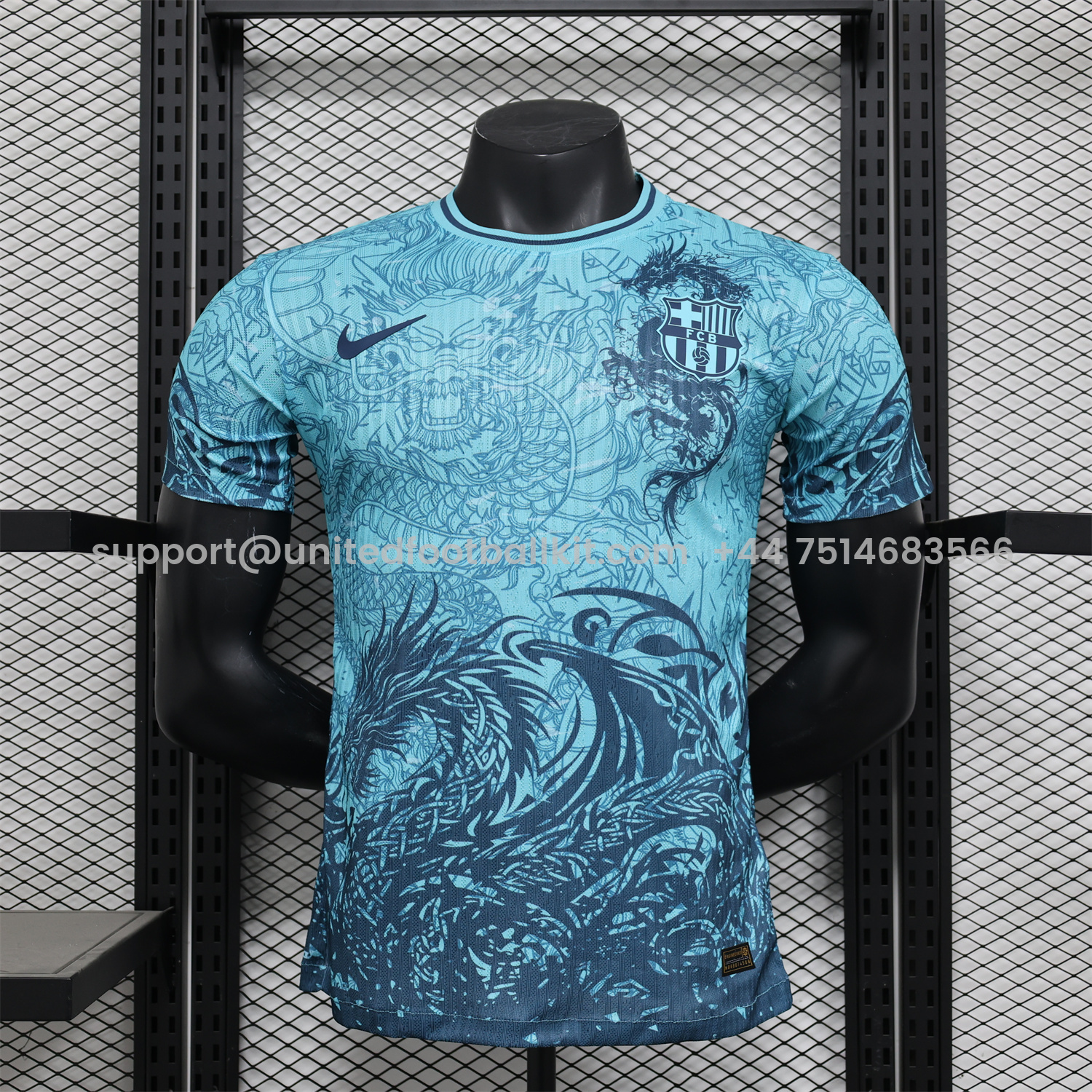 Unitedfootballkit.com | Barcelona 24-25 Blue Dargon Special Edition Jersey - Player Version -Customize Name, Number and Patch | Worldwide Shipping