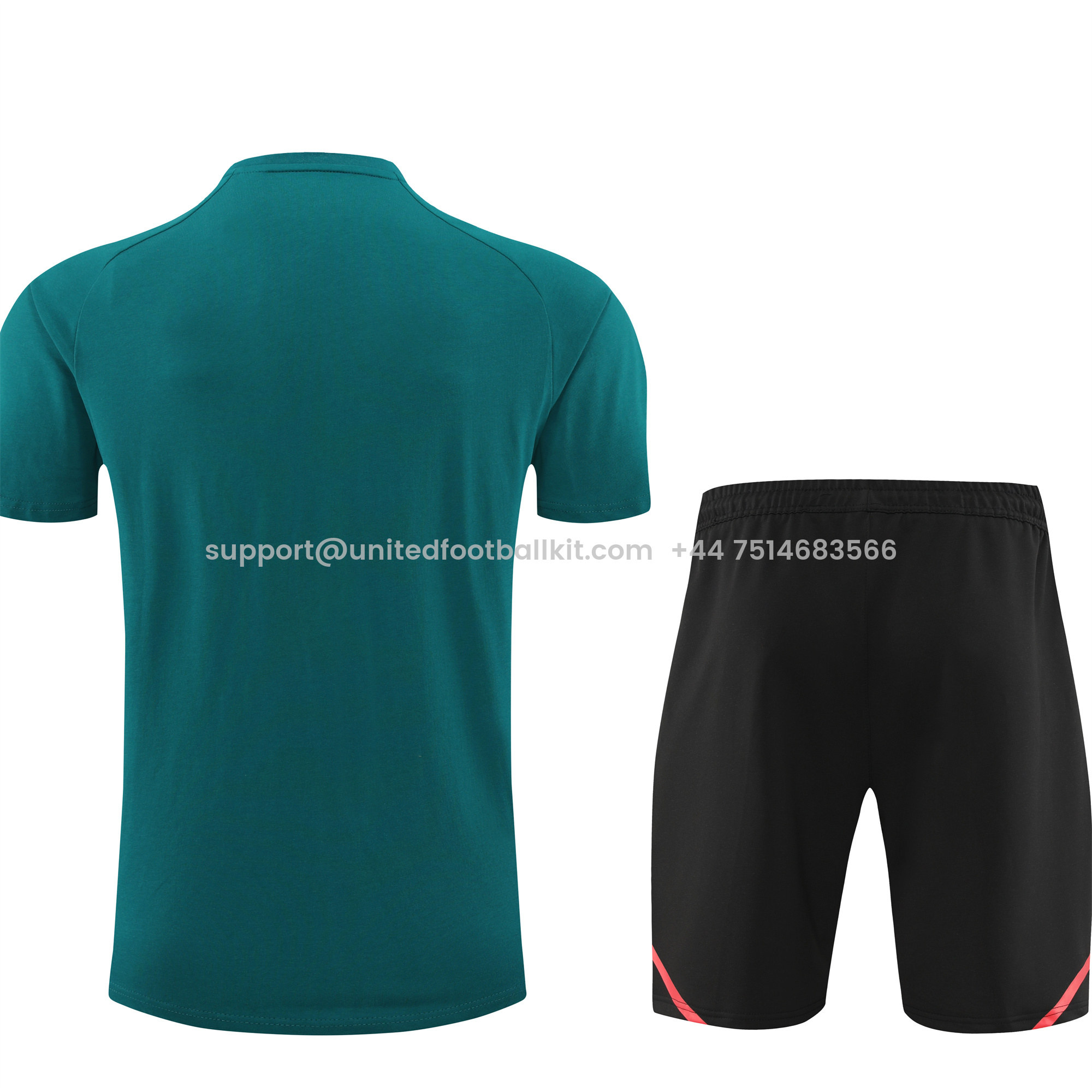 Unitedfootballkit.com | Manchester United 24-25 Short-Sleeve Training Set - Deep Green Top & Grey Shorts -Customize Name, Number and Patch | Worldwide Shipping