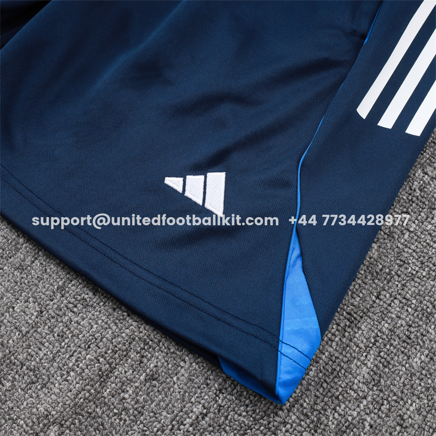 Unitedfootballkit.com | Real Madrid 25-26 Short-Sleeve Training Set - Royal Blue Vest & Shorts -Customize Name, Number and Patch | Worldwide Shipping