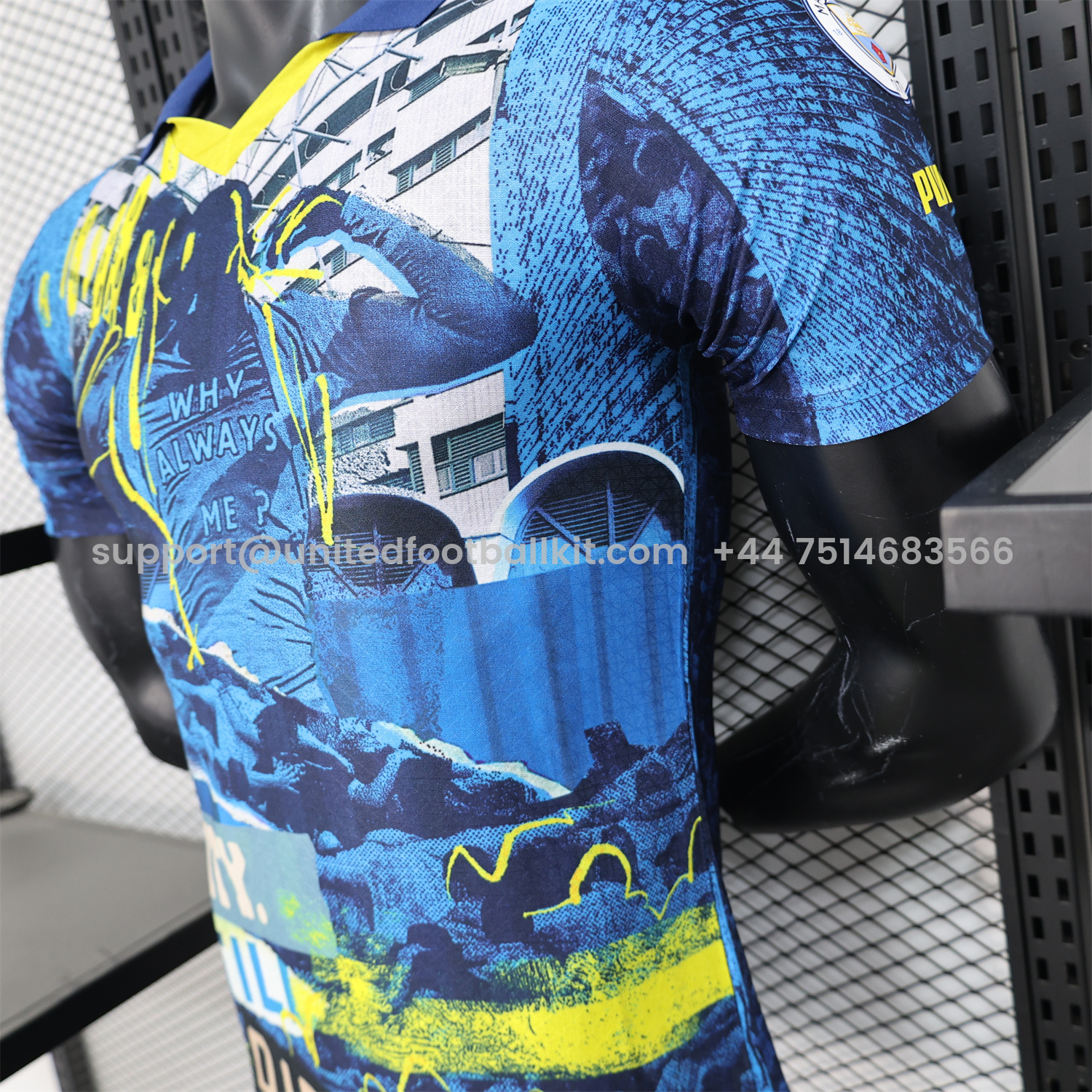 Unitedfootballkit.com | Manchester City 24-25 Blue Graffiti Special Edition Jersey - Player Version -Customize Name, Number and Patch | Worldwide Shipping