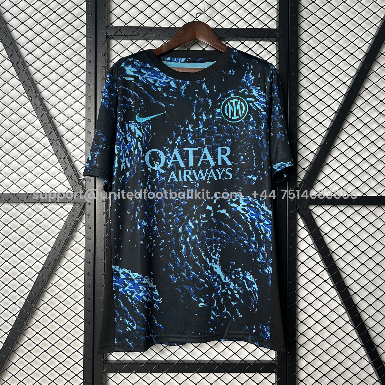 Unitedfootballkit.com | Inter Milan 25-26 Blue Snake Pattern Pre-Match Training Jersey - Fans Version -Customize Name, Number and Patch | Worldwide Shipping