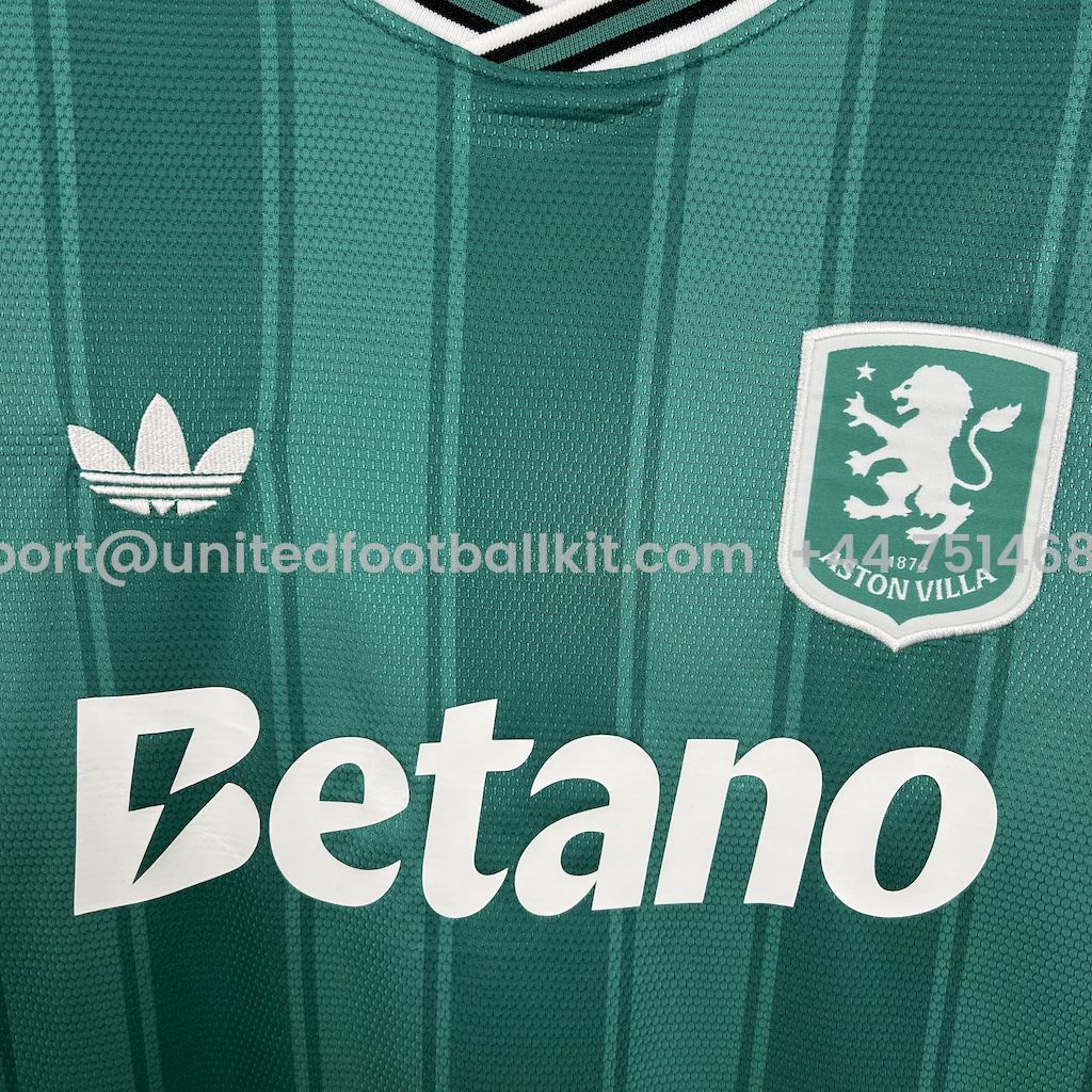 Unitedfootballkit.com | Aston Villa 24-25 Originals Green Stripe Jersey - Fans Version -Customize Name, Number and Patch | Worldwide Shipping