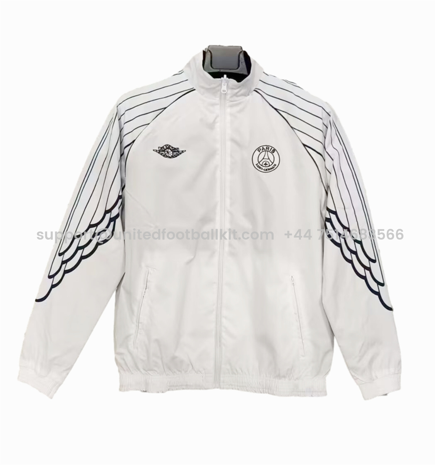 Unitedfootballkit.com | Paris Saint-Germain PSG 24-25 Wings Double Sided Reversible Windbreaker - White & Blue -Customize Name, Number and Patch | Worldwide Shipping