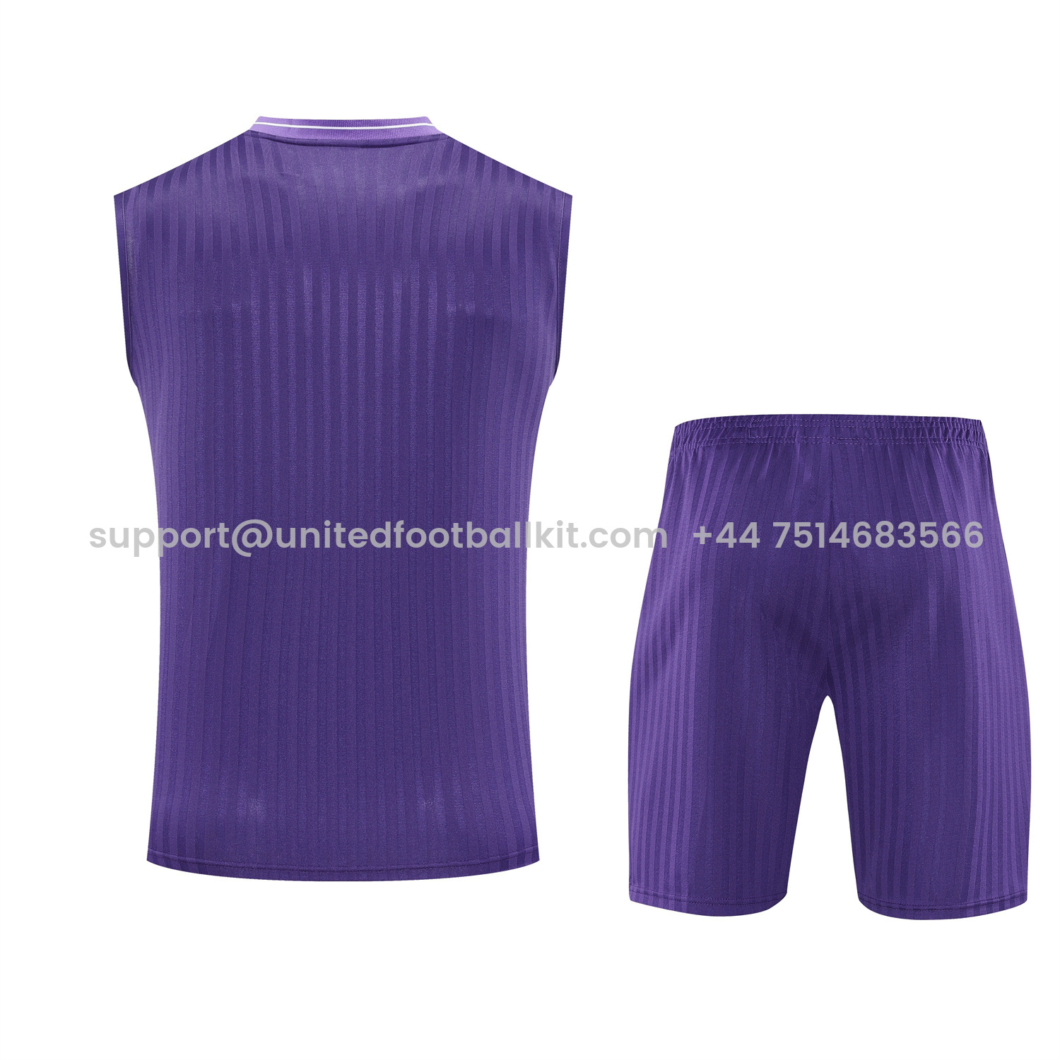 Unitedfootballkit.com | Real Madrid 25-26 Vest Training Set - Pure Purple Vest & Purple Shorts -Customize Name, Number and Patch | Worldwide Shipping