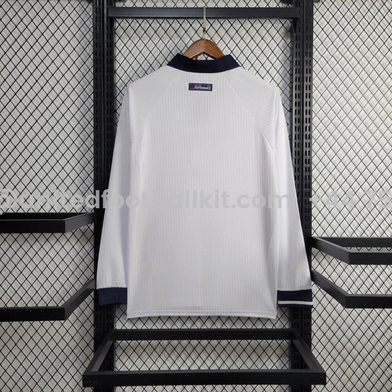 Unitedfootballkit.com | Retro England 1998 Home Stadium Long Sleeve Jersey -Customize Name, Number and Patch | Worldwide Shipping