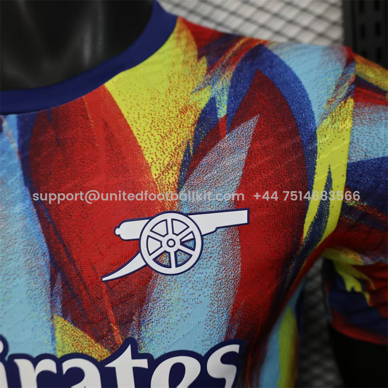 Unitedfootballkit.com | Arsenal 25-26 Colorful Flame Graffiti Pre-match Training Jersey - Player Version -Customize Name, Number and Patch | Worldwide Shipping