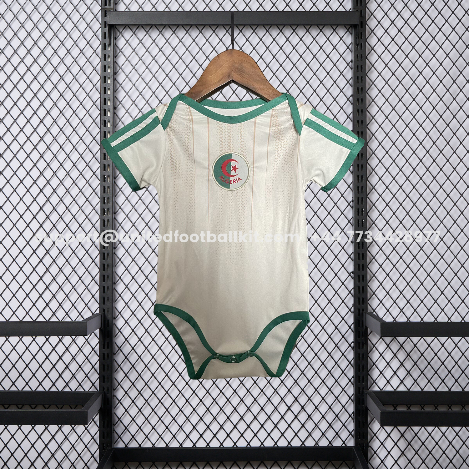 Unitedfootballkit.com | Algeria 2026 Home Baby Crawling Suit -Customize Name, Number and Patch | Worldwide Shipping