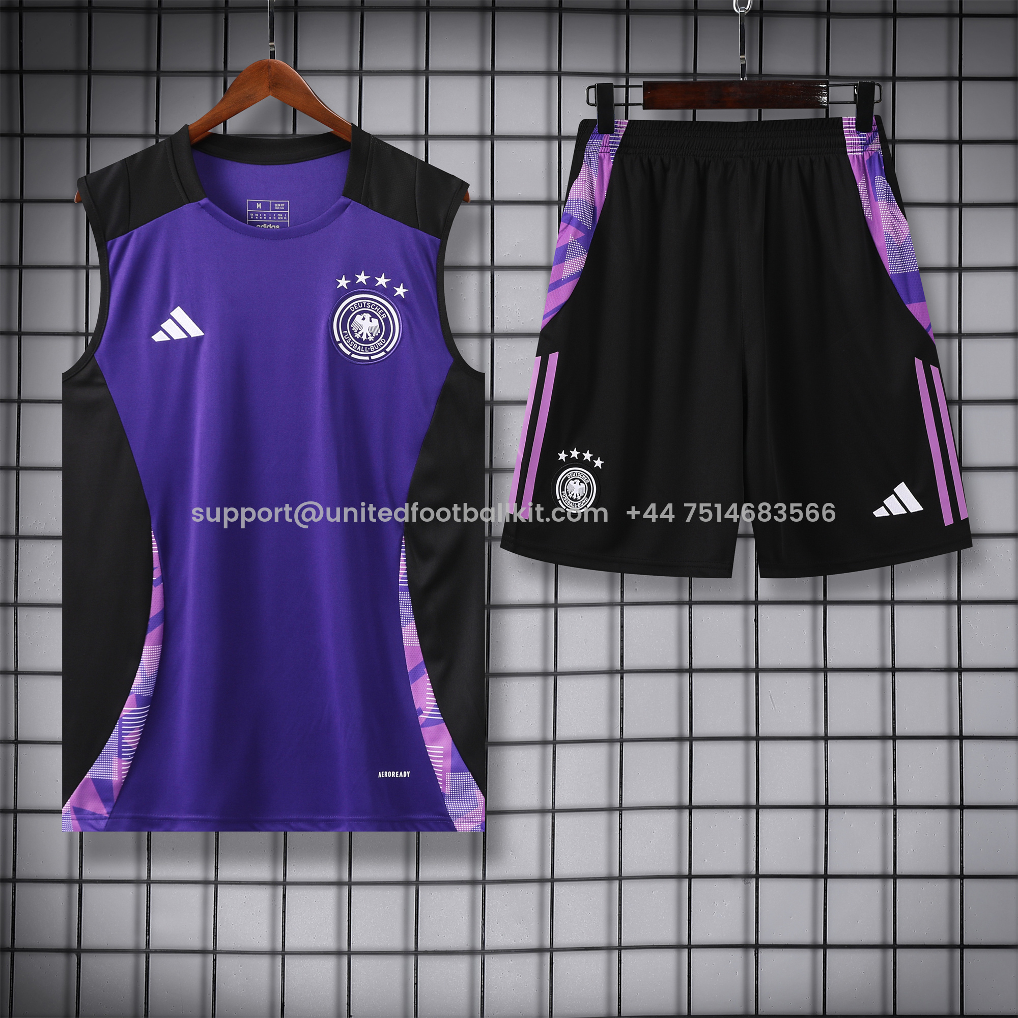 Unitedfootballkit.com | Germany 24-25 Training Vest Suit - Purple -Customize Name, Number and Patch | Worldwide Shipping