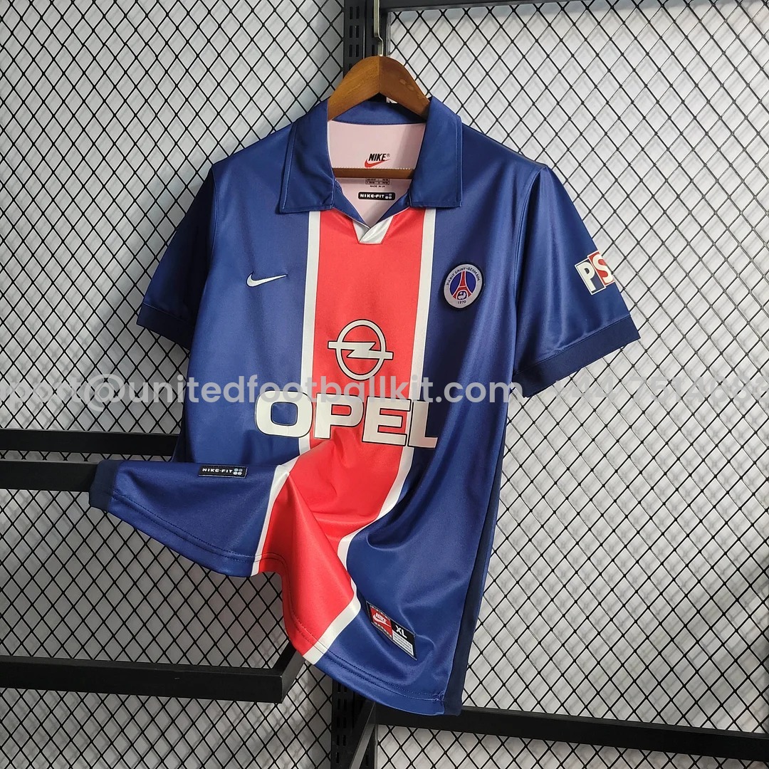 Unitedfootballkit.com | Retro Paris Saint-Germain PSG 1998-99 Home Jersey -Customize Name, Number and Patch | Worldwide Shipping