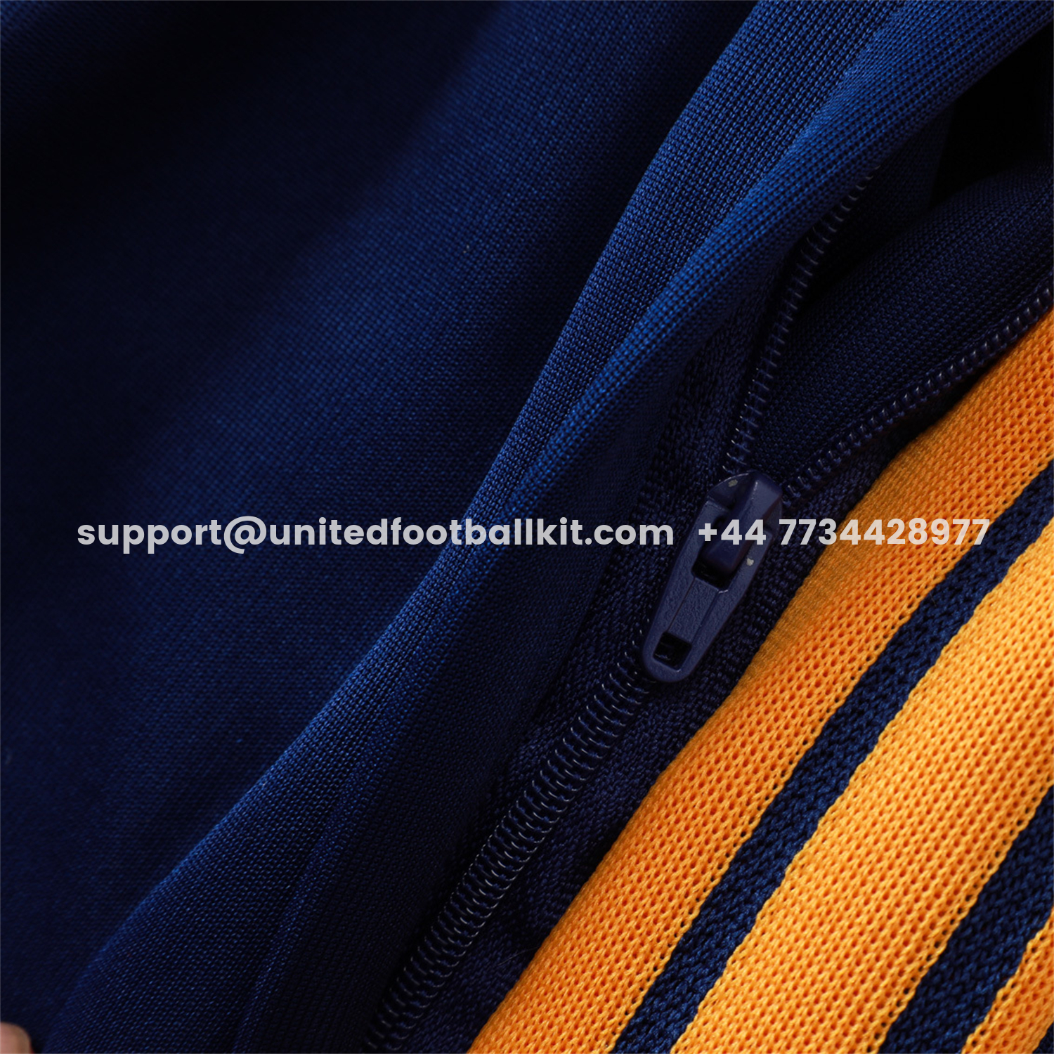 Unitedfootballkit.com | Real Madrid 26-27 Long Sleeves Training Set - Yellow Edge Deep Blue Top And Pants -Customize Name, Number and Patch | Worldwide Shipping
