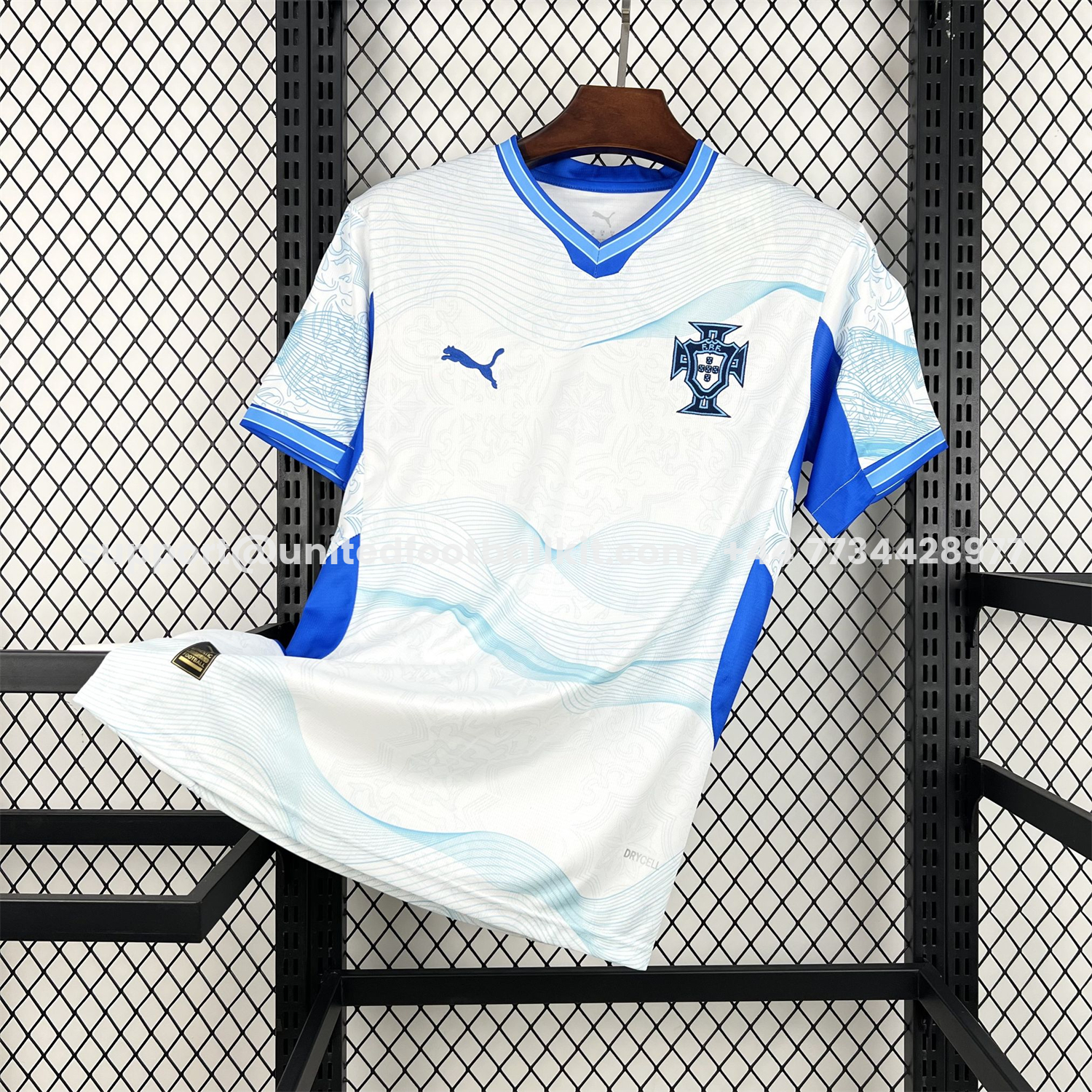 Unitedfootballkit.com | Portugal 2026 Bright White With Sky Blue Waves Special Jersey - Fans Version -Customize Name, Number and Patch | Worldwide Shipping