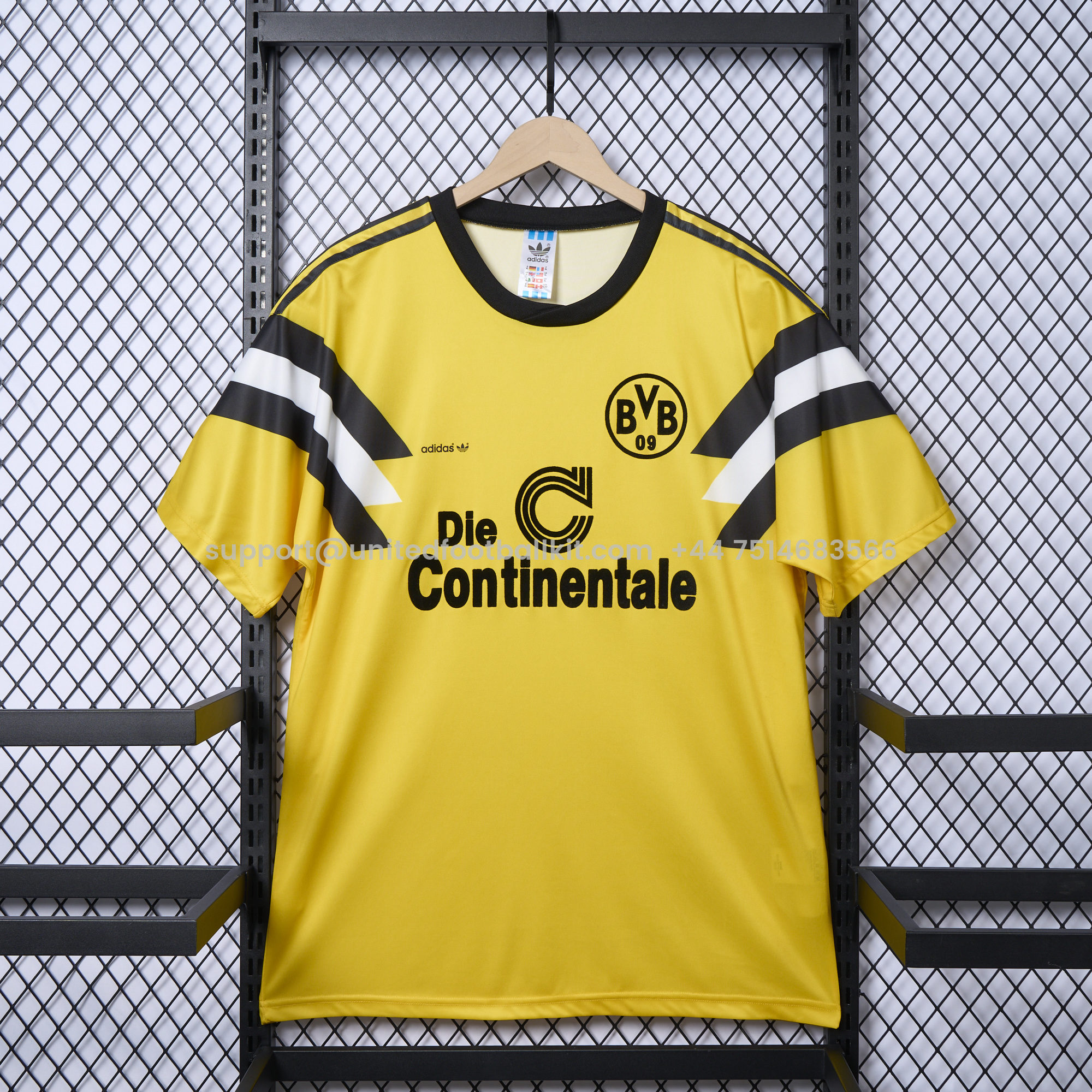 Unitedfootballkit.com | Dortmund Retro 1989 Home Shirt -Customize Name, Number and Patch | Worldwide Shipping