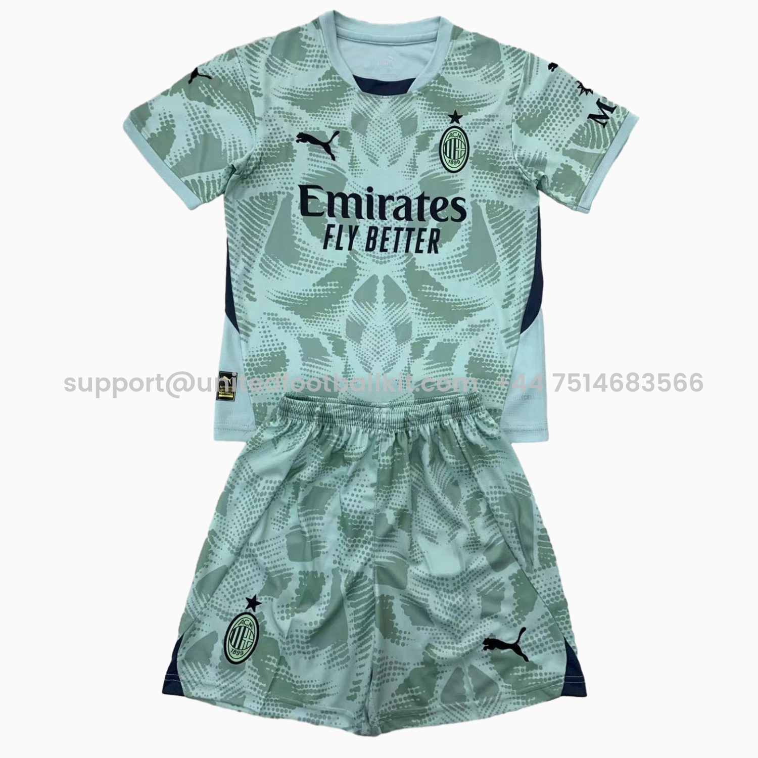 Unitedfootballkit.com | AC Milan 24-25 Green Goalkeeper Men's Adult Jersey Set - Fans Version -Customize Name, Number and Patch | Worldwide Shipping