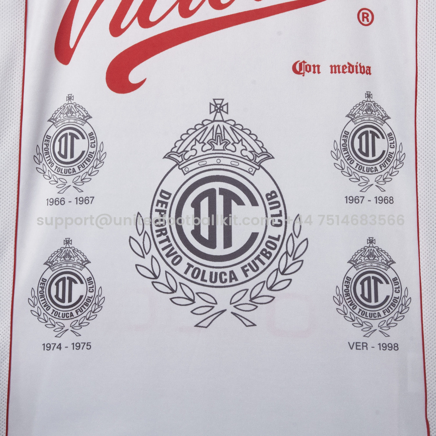 Unitedfootballkit.com | Retro Toluca 1998-99 Away White Jersey -Customize Name, Number and Patch | Worldwide Shipping
