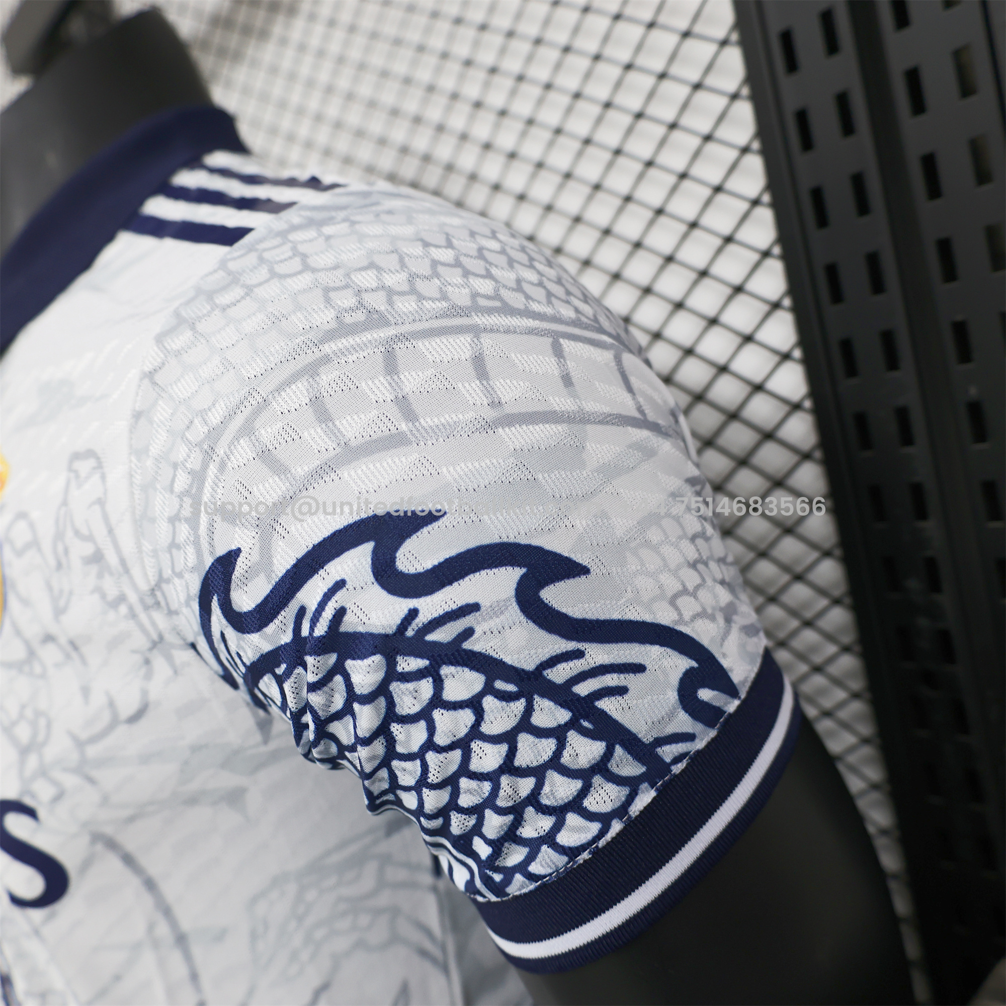 Unitedfootballkit.com | Real Madrid 24-25 Black Dragons Pattern White Special Edition Jersey - Player Version -Customize Name, Number and Patch | Worldwide Shipping