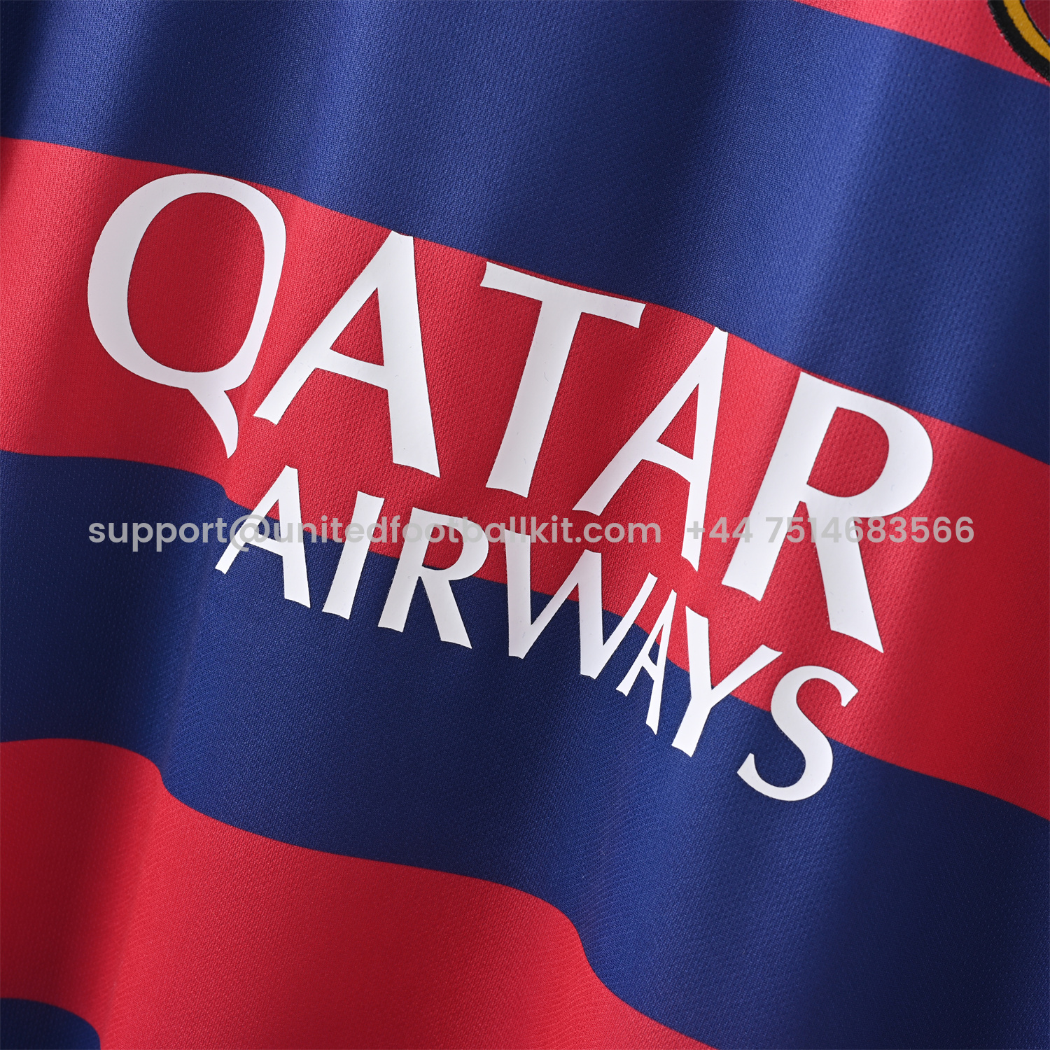Unitedfootballkit.com | Retro Barcelona 15-16 Home Long Sleeves Jersey -Customize Name, Number and Patch | Worldwide Shipping
