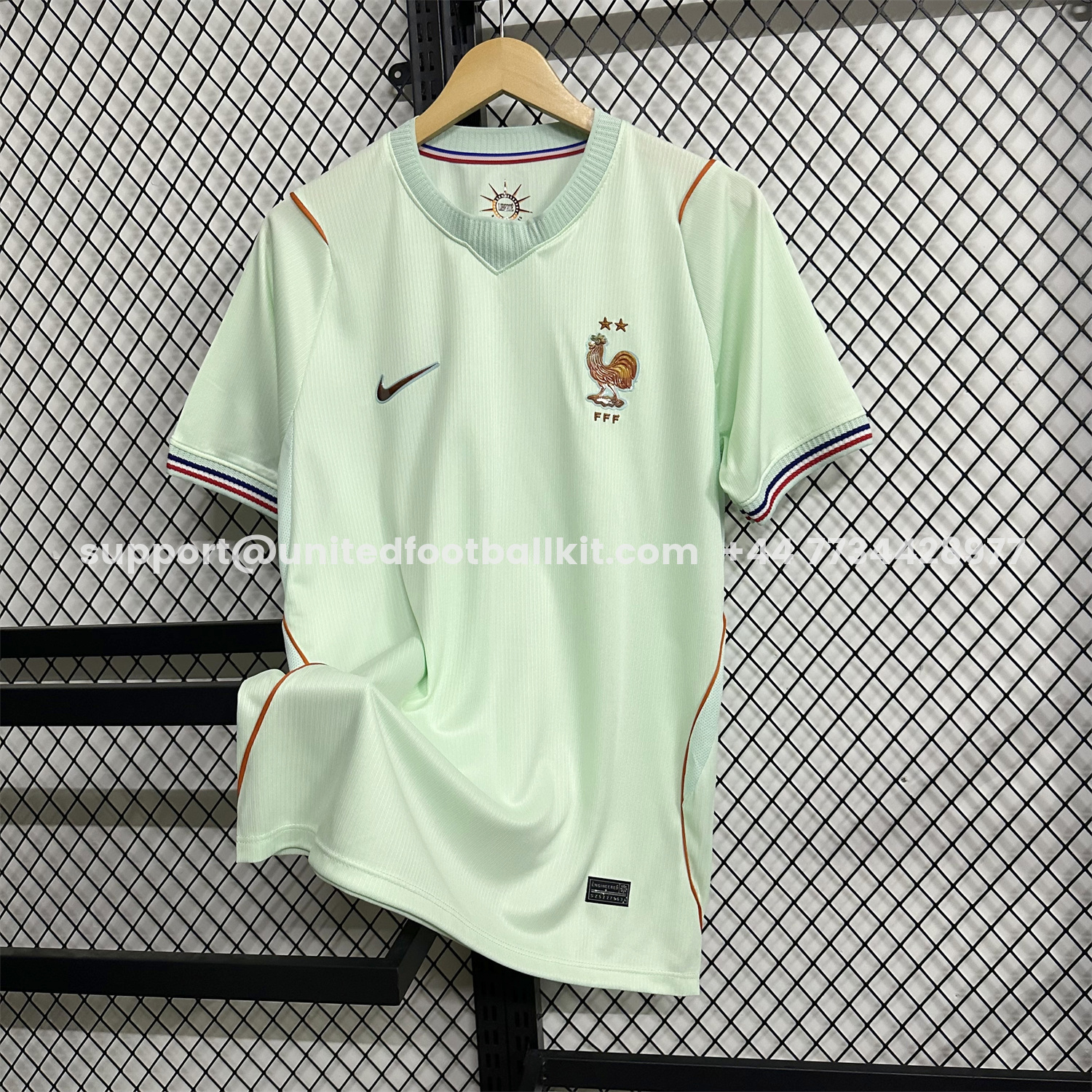 Unitedfootballkit.com | France 2026 Away Mint Green Jersey - Fans Version -Customize Name, Number and Patch | Worldwide Shipping
