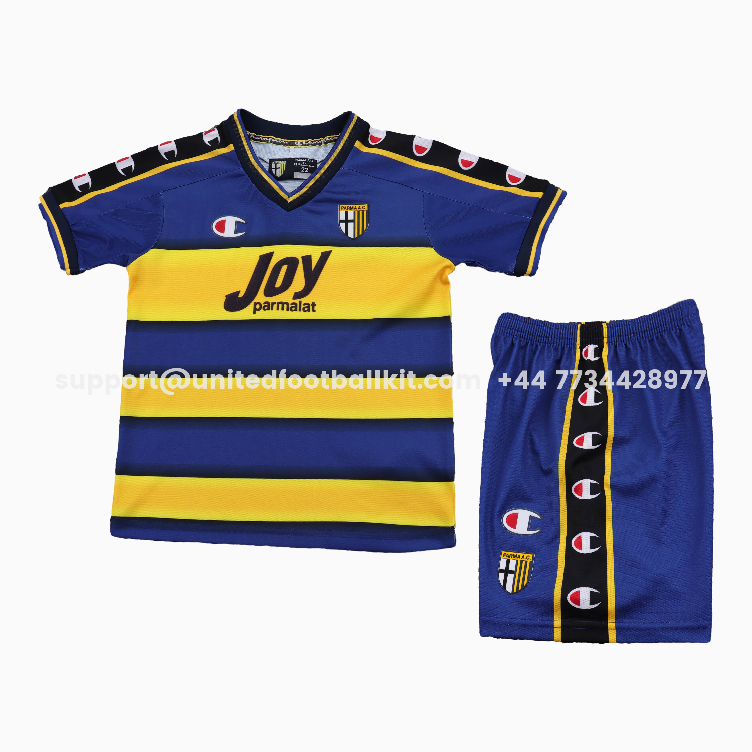Unitedfootballkit.com | Retro Parma 2001-02 Home Kids Kit -Customize Name, Number and Patch | Worldwide Shipping
