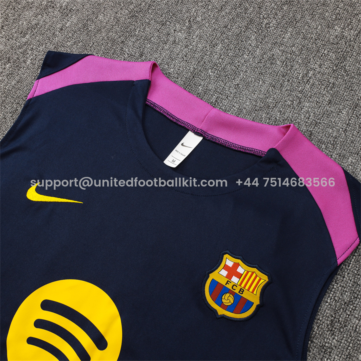 Unitedfootballkit.com | Barcelona 25-26 Vest Training Set - Deep Blue Black Vest and Shorts -Customize Name, Number and Patch | Worldwide Shipping
