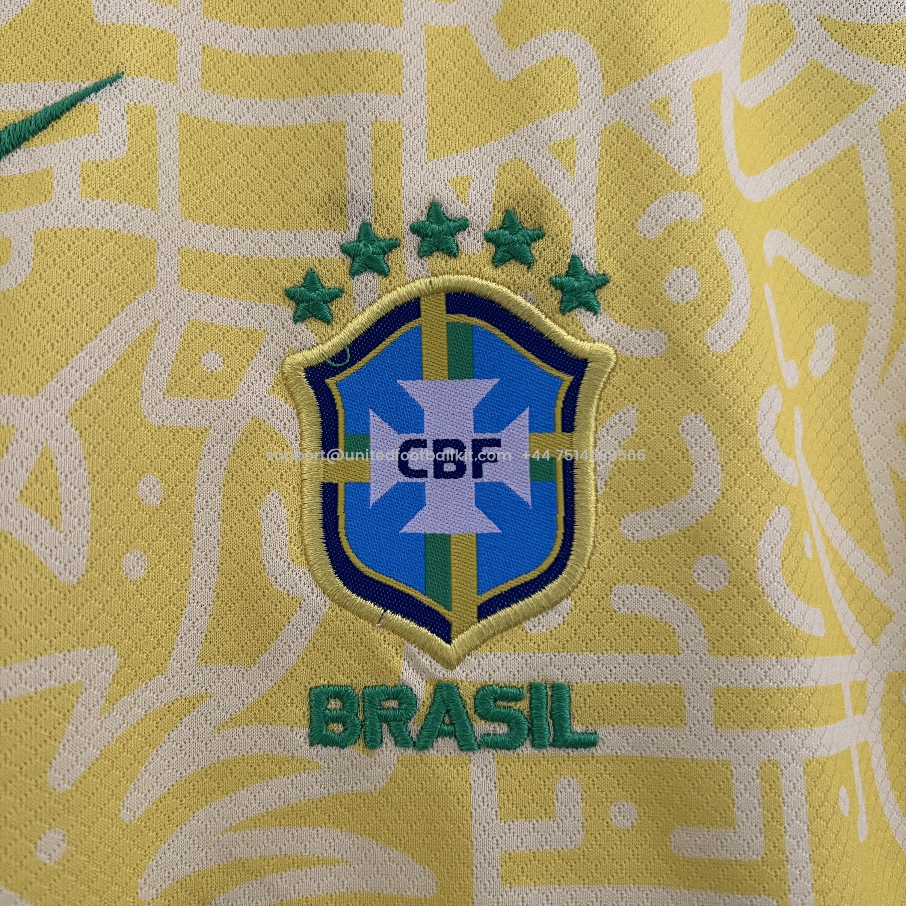 Unitedfootballkit.com | Brazil 2024 Home Stadium Kids Kit -Customize Name, Number and Patch | Worldwide Shipping