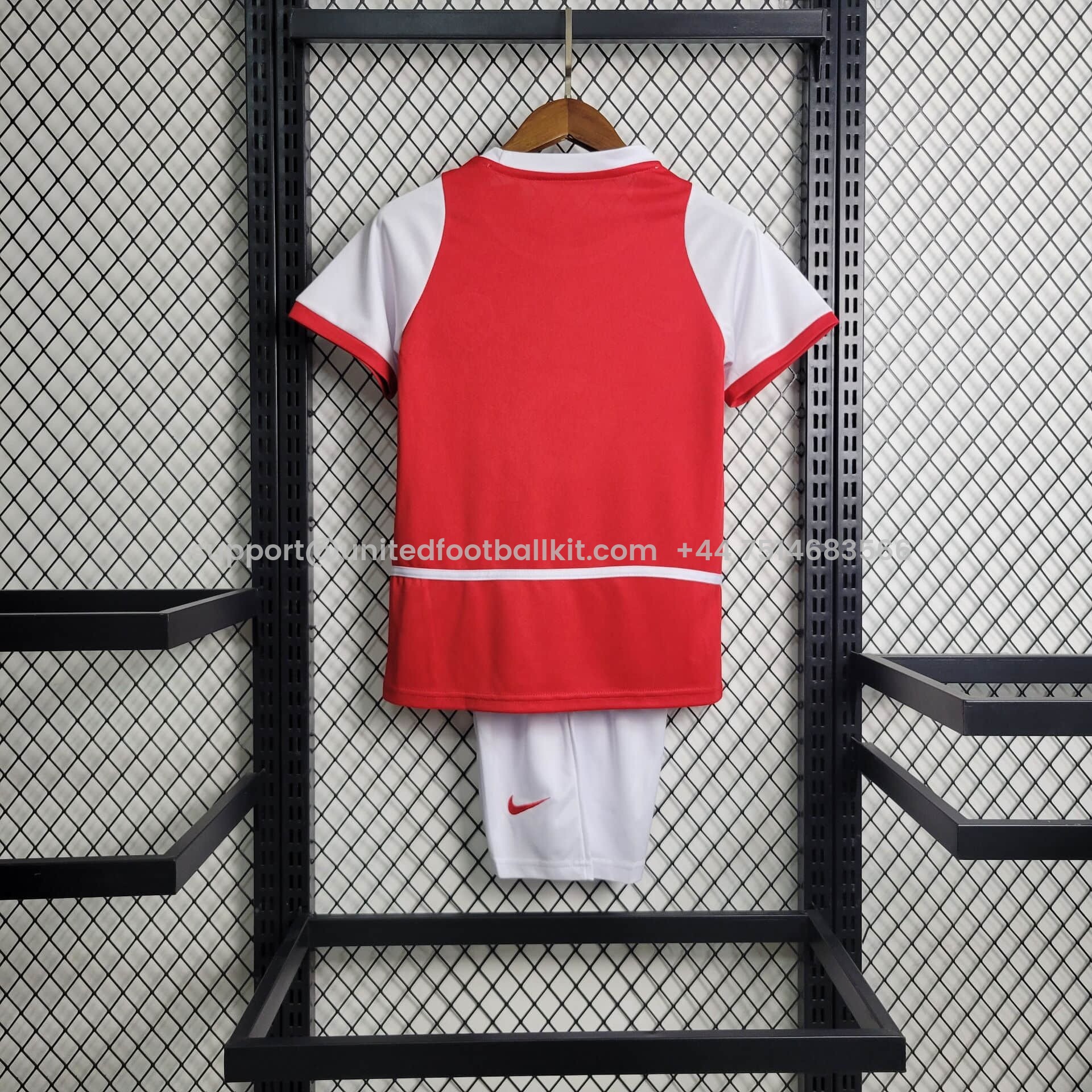 Unitedfootballkit.com | Retro Arsenal 2002-04 Home Stadium Kids Kit -Customize Name, Number and Patch | Worldwide Shipping