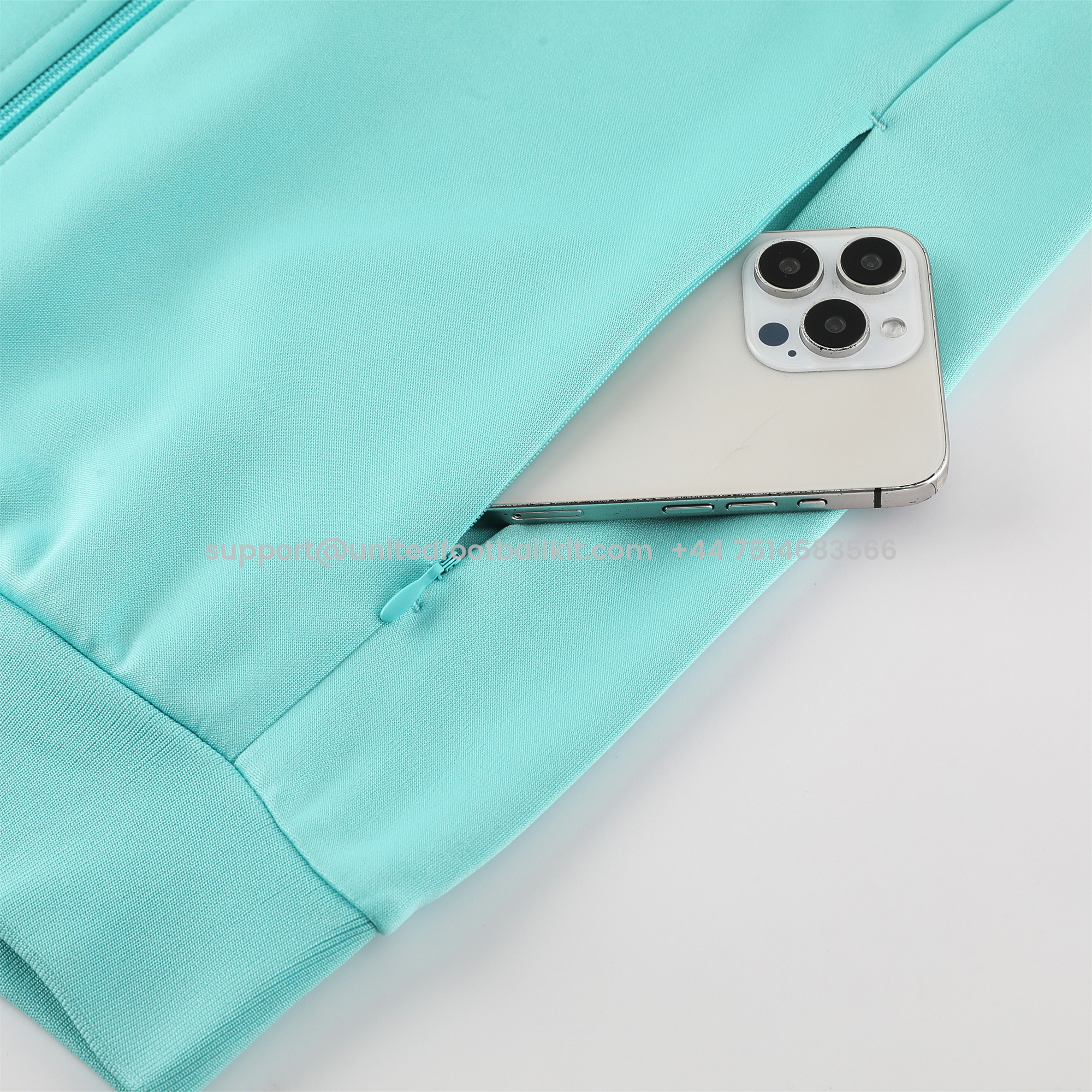 Unitedfootballkit.com | INT M.A.M 24-25 Jacket Training Tracksuit - Cyan-blue -Customize Name, Number and Patch | Worldwide Shipping