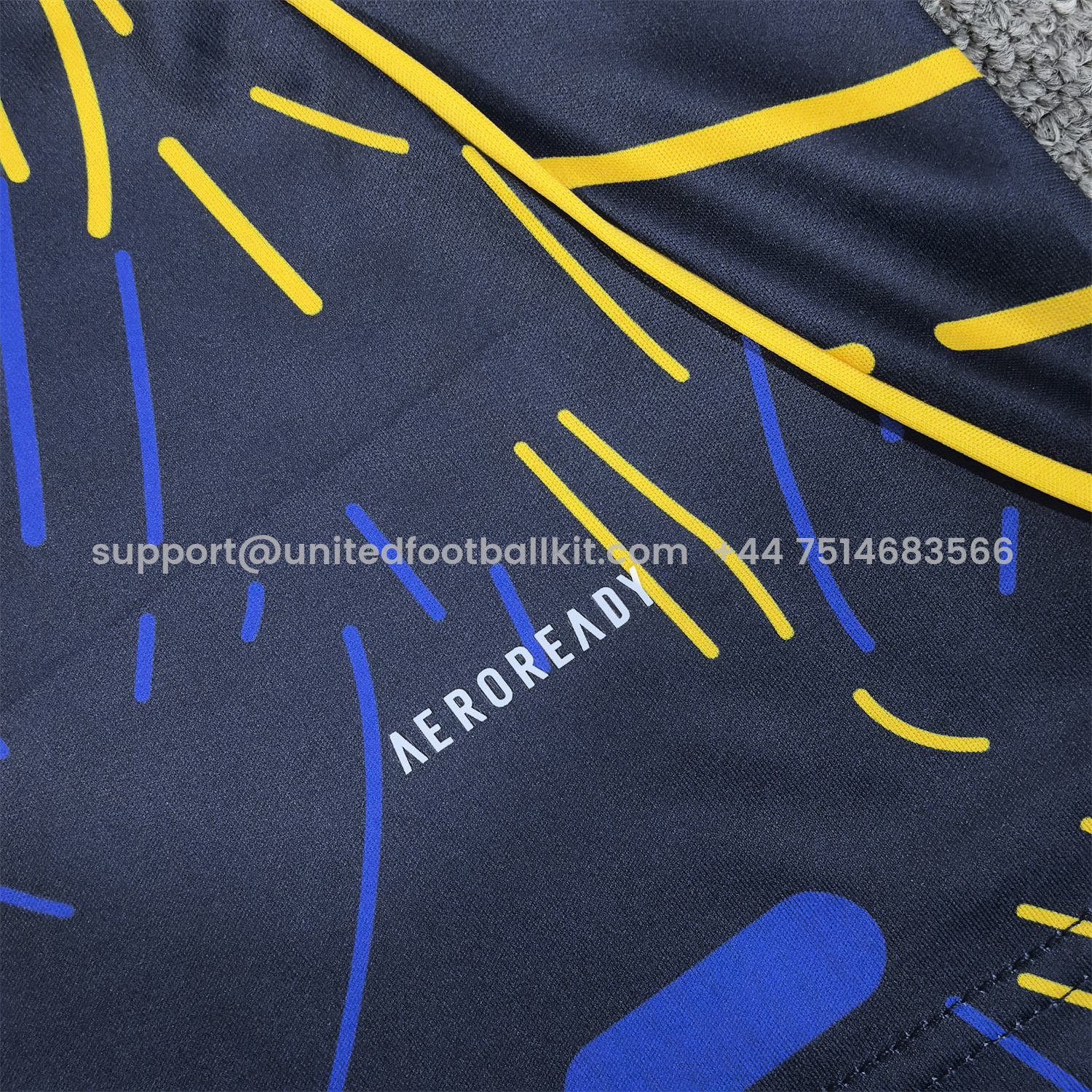 Unitedfootballkit.com | Leeds United 25-26 Yellow Stripes Blue Special Jersey - Fans Version -Customize Name, Number and Patch | Worldwide Shipping