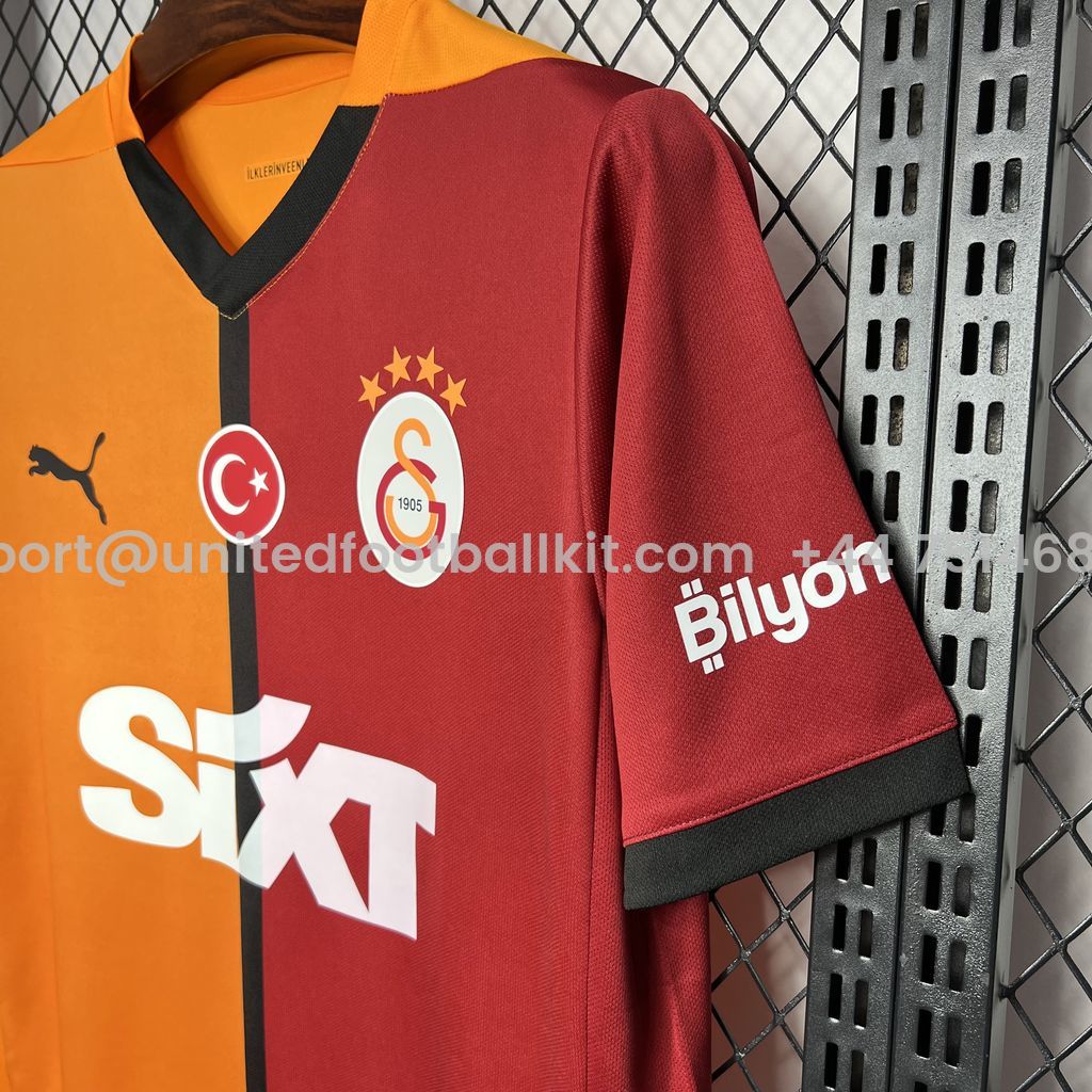 Unitedfootballkit.com | Galatasaray 24-25 Home Stadium Jersey - Fans Version -Customize Name, Number and Patch | Worldwide Shipping