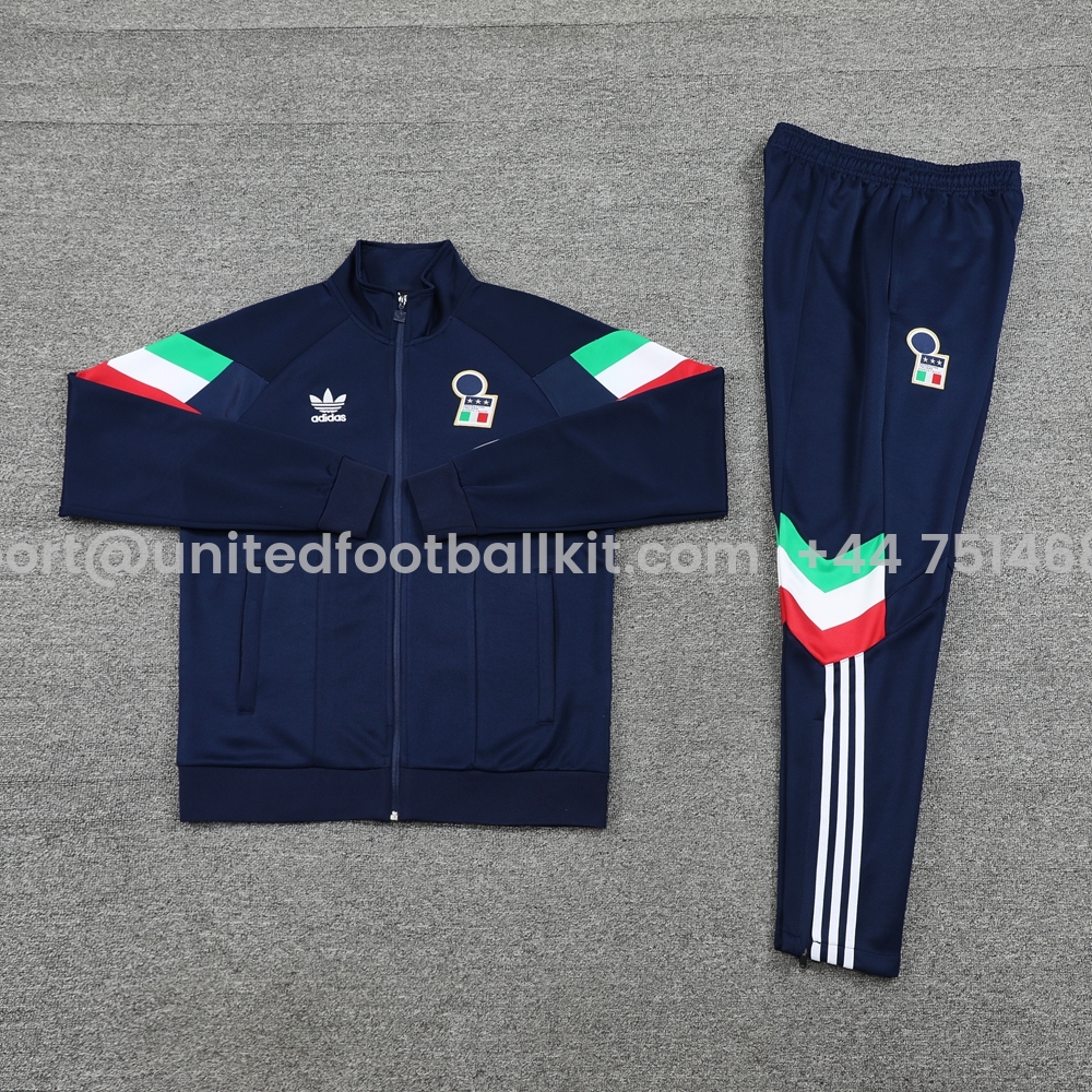 Unitedfootballkit.com | Italy 24-25 Training Hoodie Set - Royal Blue Hoodie and Pants -Customize Name, Number and Patch | Worldwide Shipping