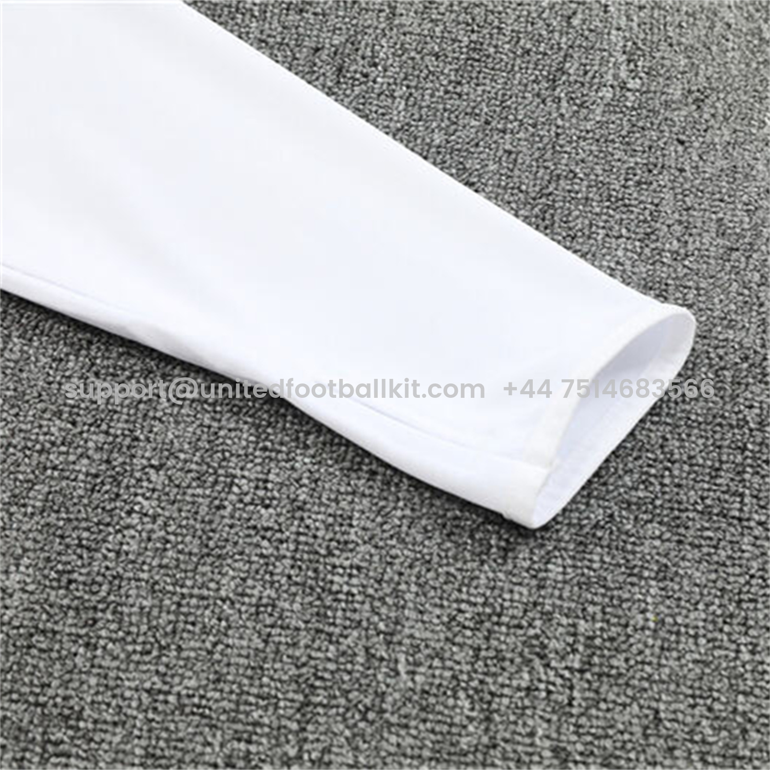 Unitedfootballkit.com | Manchester United 25-26 Long Sleeve Training Set - White Top & Black Pants -Customize Name, Number and Patch | Worldwide Shipping