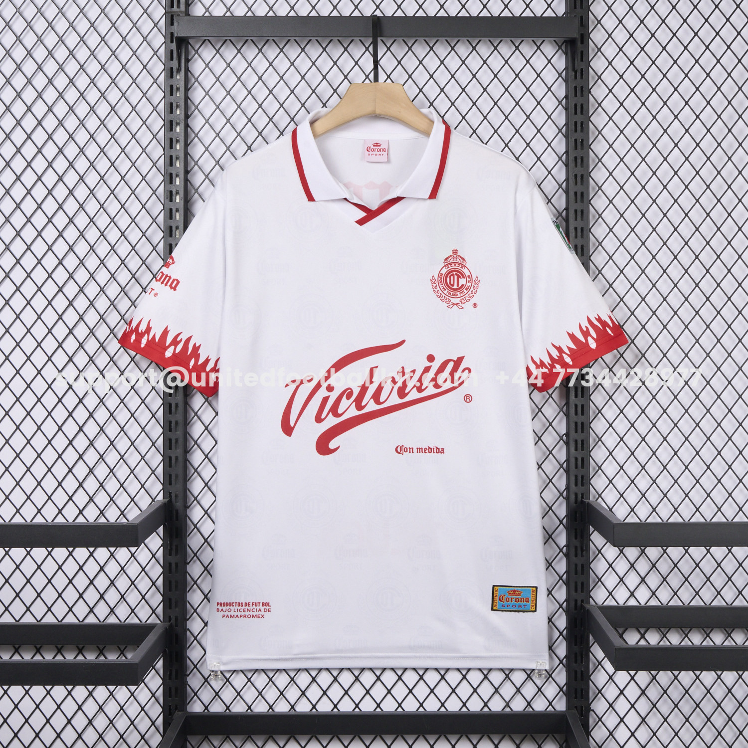 Unitedfootballkit.com | Retro Toluca 1997-98 Away White Jersey -Customize Name, Number and Patch | Worldwide Shipping