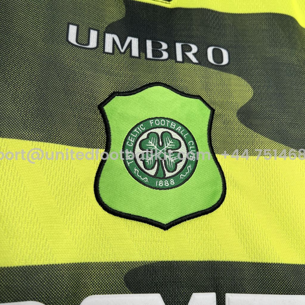 Unitedfootballkit.com | Retro Celtic 1996-97 Away Jersey -Customize Name, Number and Patch | Worldwide Shipping