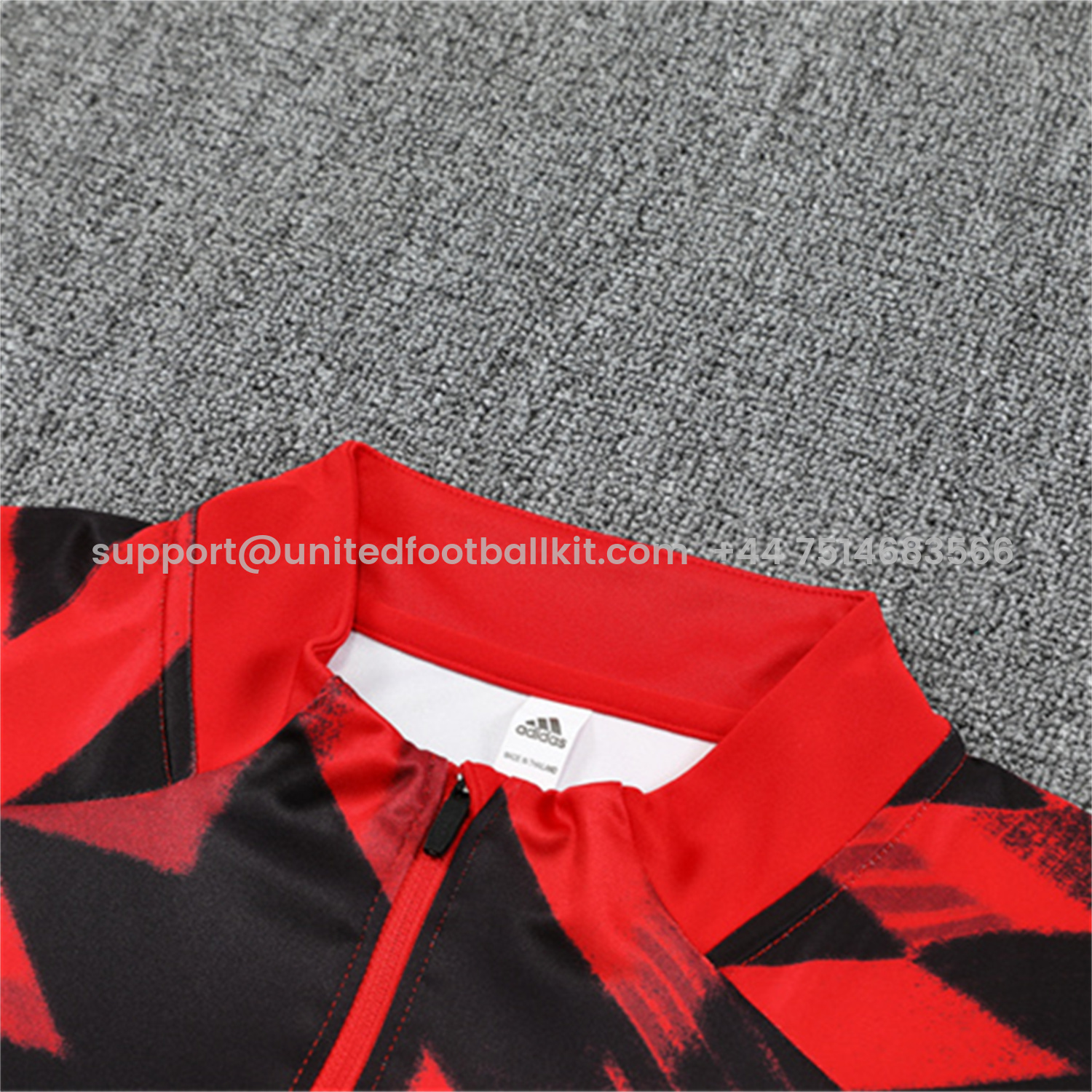 Unitedfootballkit.com | Manchester United 25-26 Kid Long Sleeves Training Set - Red-Black Top & Black Pants -Customize Name, Number and Patch | Worldwide Shipping
