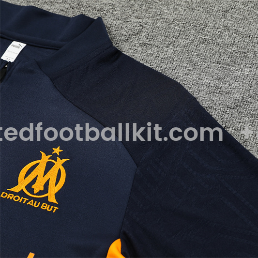 Unitedfootballkit.com | Marseille 24-25 Long Sleeve Training Set - Royal Blue -Customize Name, Number and Patch | Worldwide Shipping
