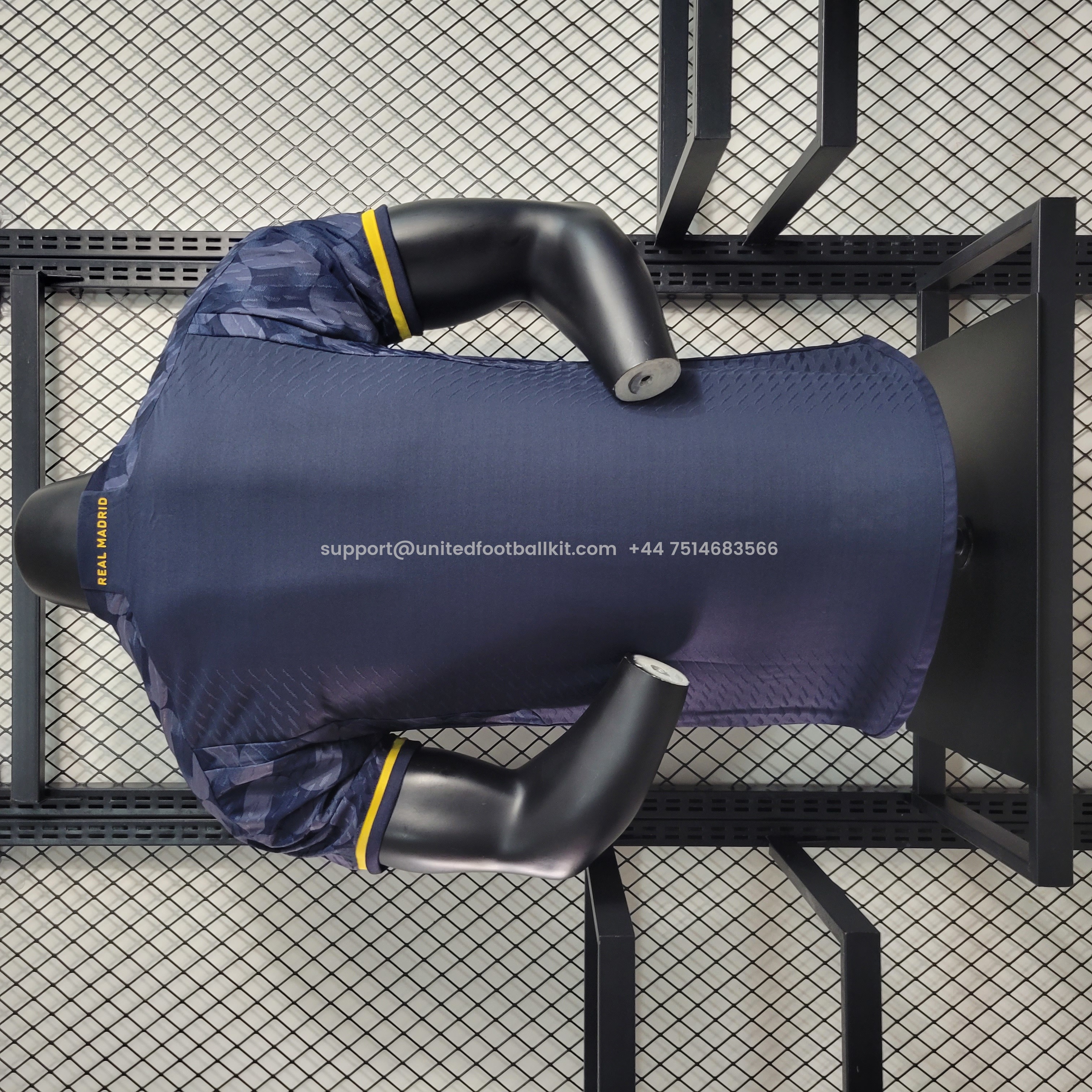 Unitedfootballkit.com | Real Madrid 23-24 Away Blue Jersey - Player Version -Customize Name, Number and Patch | Worldwide Shipping