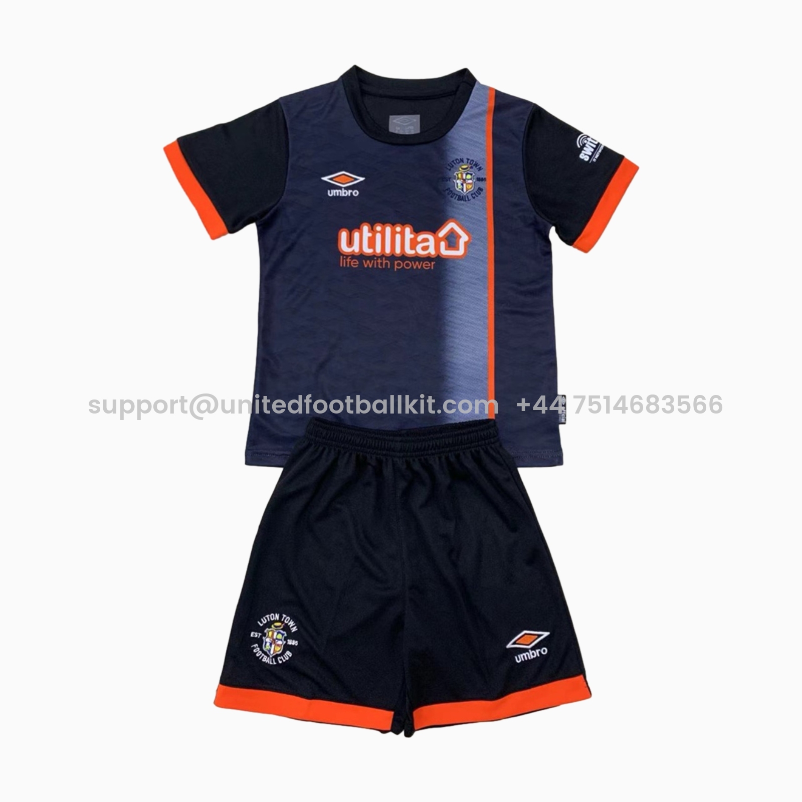 Unitedfootballkit.com | Luton Town 24-25 Away Men's Adult Jersey Set - Fans Version -Customize Name, Number and Patch | Worldwide Shipping