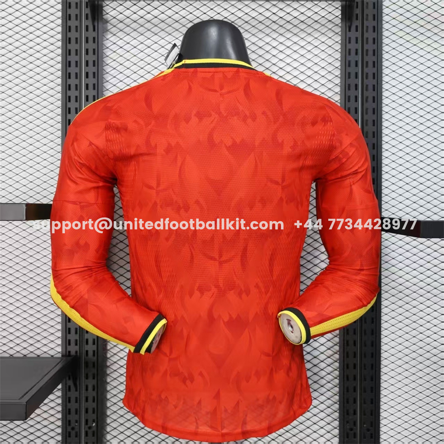 Unitedfootballkit.com | Belgium 2026 Home Long Sleeves Jersey - Player Version -Customize Name, Number and Patch | Worldwide Shipping