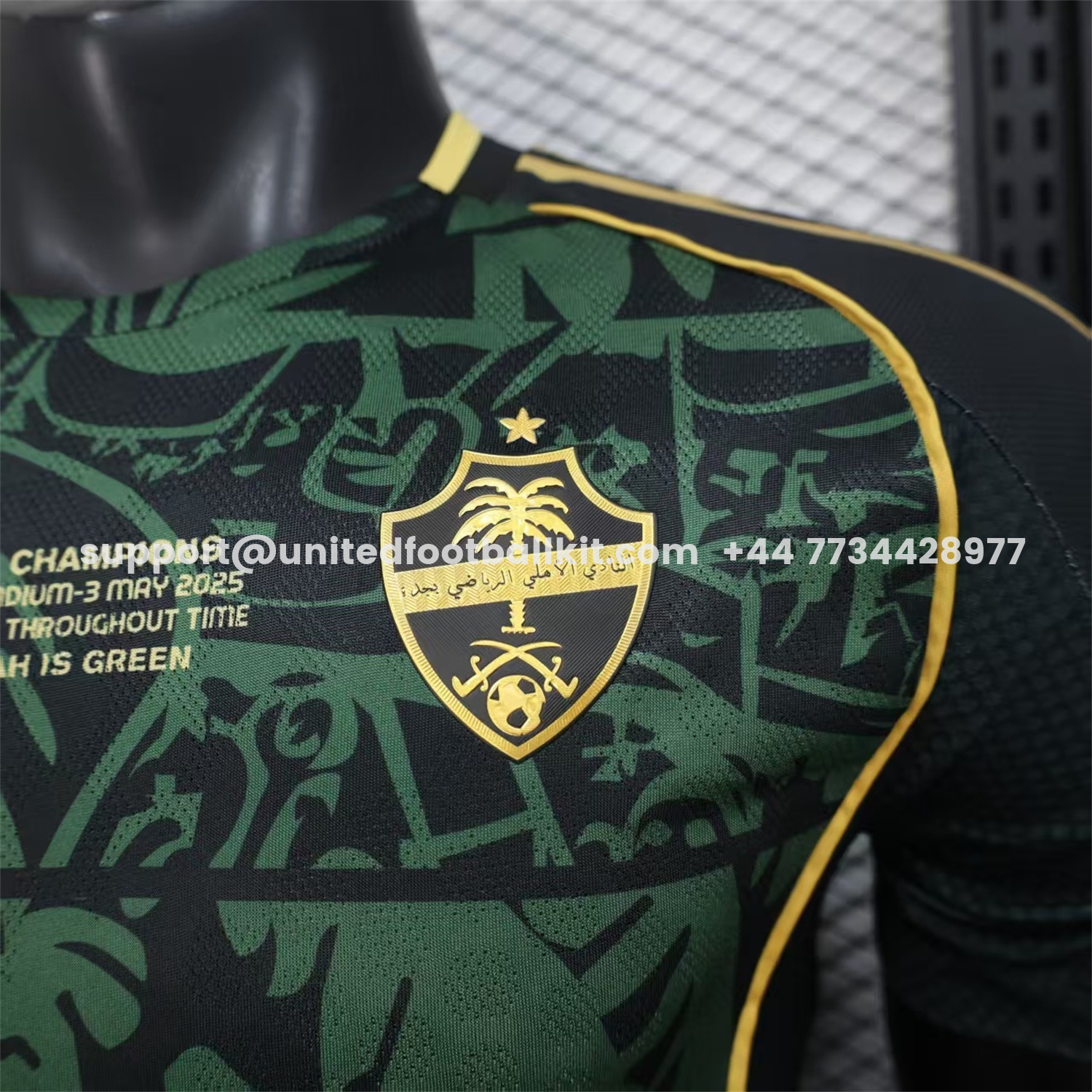 Unitedfootballkit.com | Al-Ahli SFC Jeddah Nationals 25-26 Champion Green Special Jersey - Player Version -Customize Name, Number and Patch | Worldwide Shipping